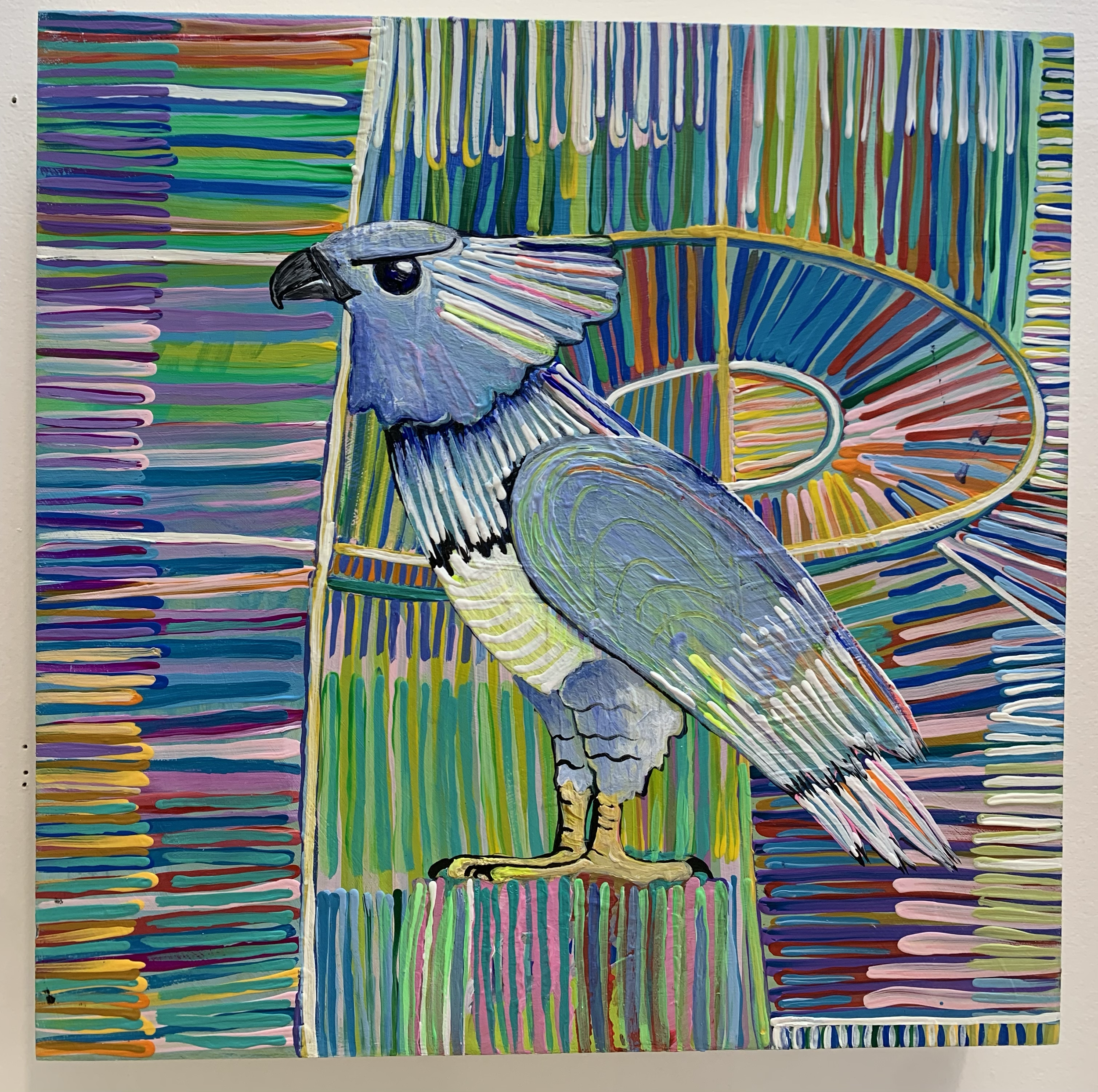 Harpy Eagle, 12x12x2 in Acrylic painting on Birch Panel