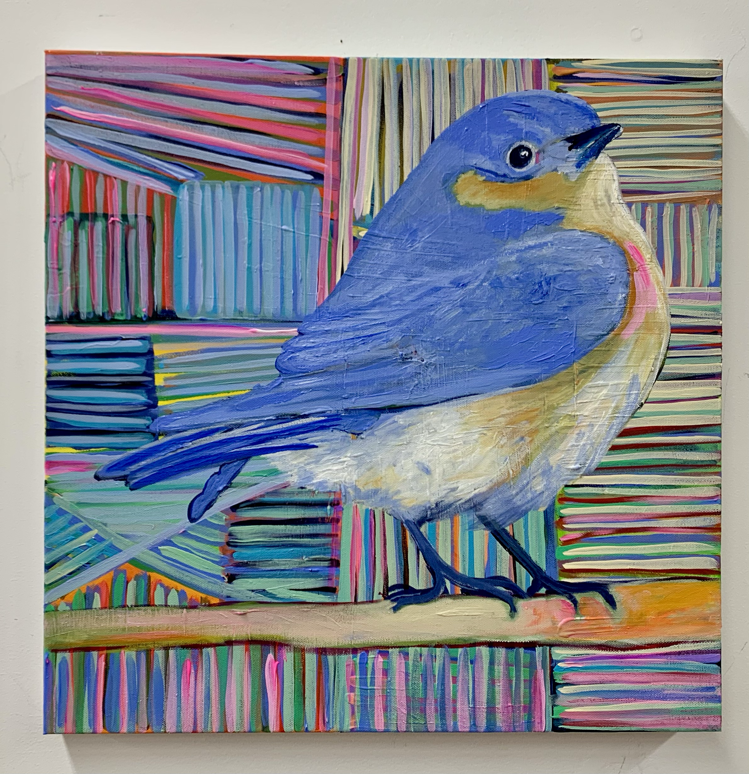 Bluebird #2. 20 x 20 Acrylic on canvas. SOLD