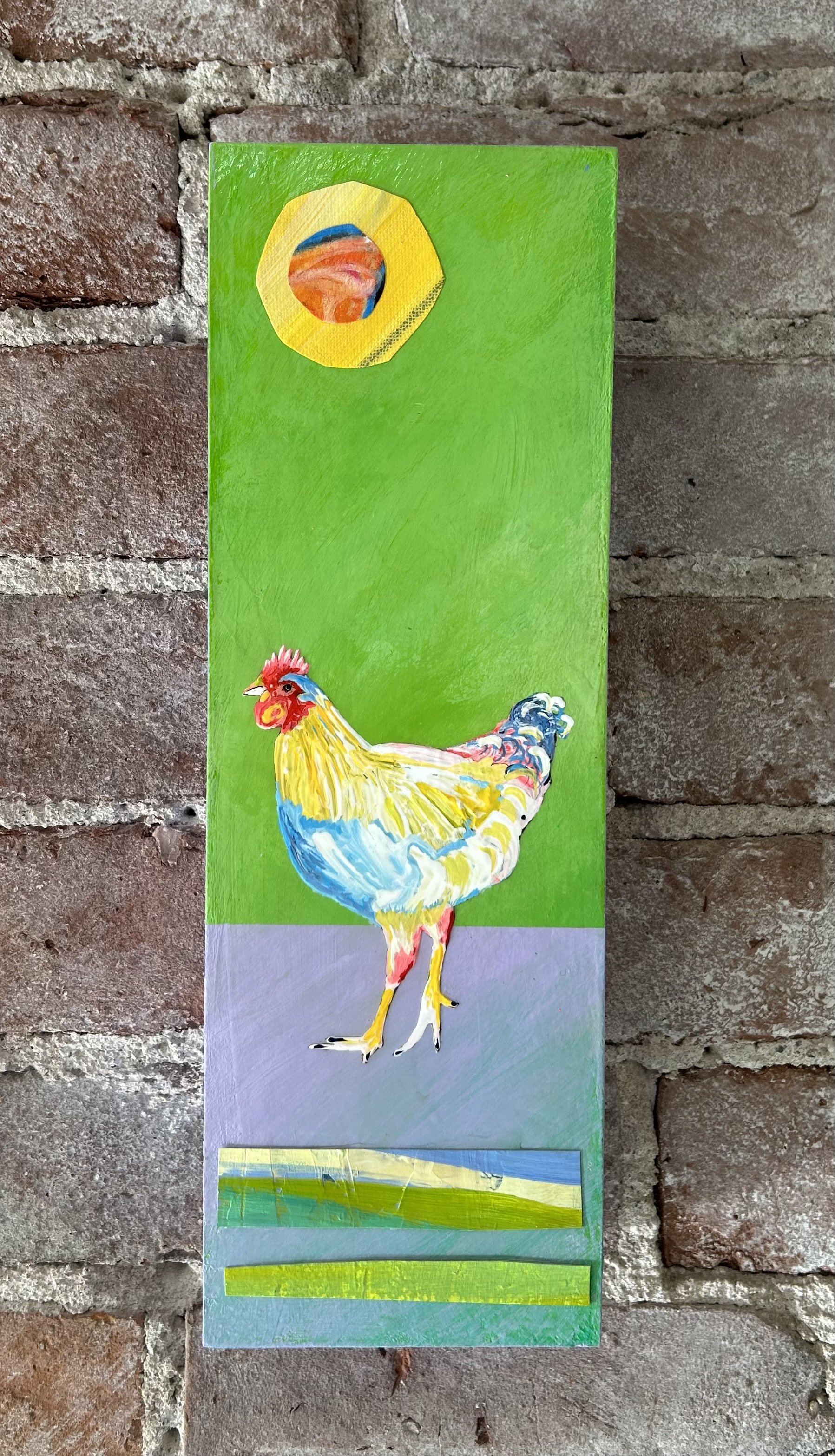 Green chicken
4 x 12 acrylic painting on birch wood panel