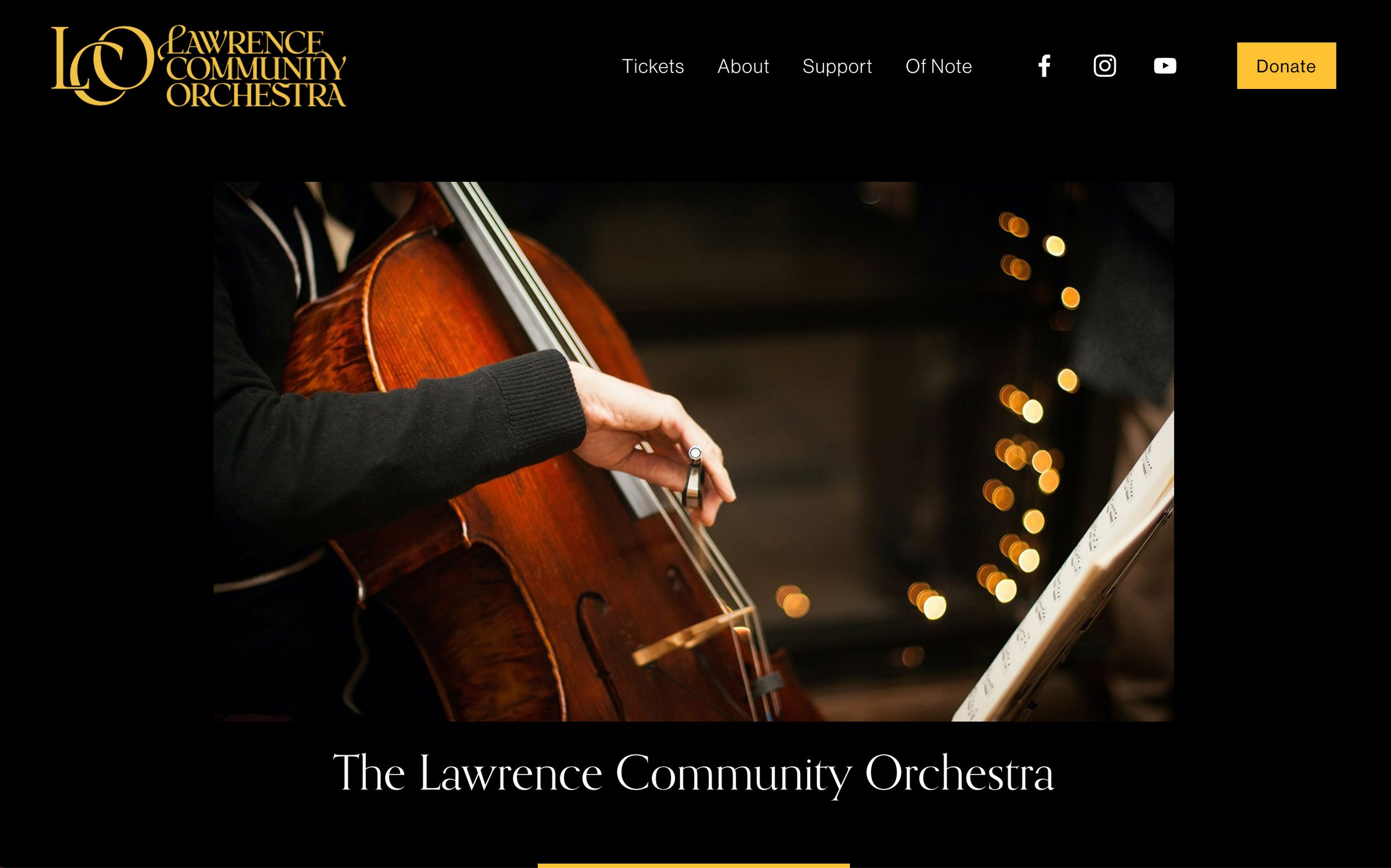 Nonprofit website design for community orchestra