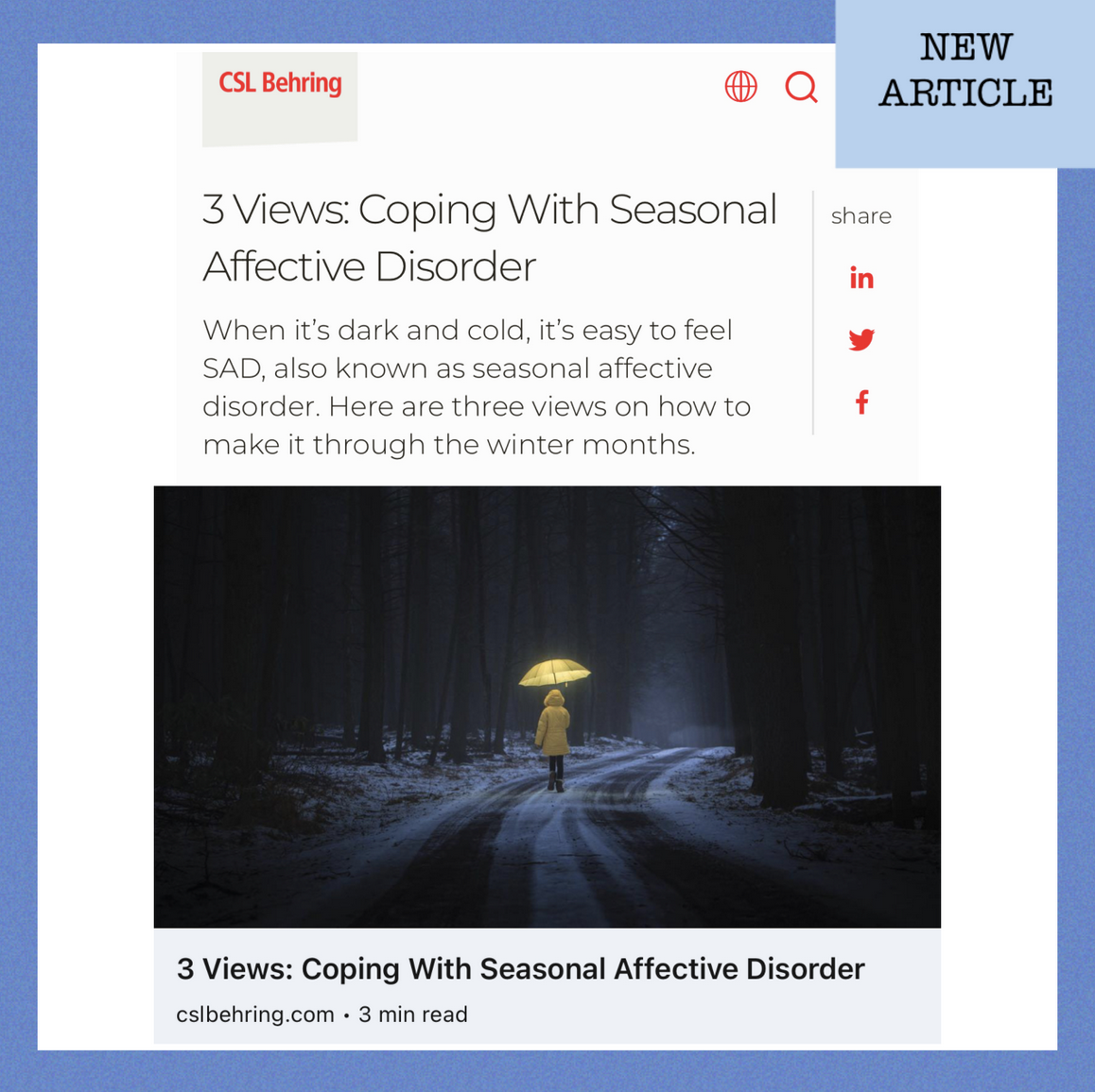 3 Views: Coping With Seasonal Affective Disorder