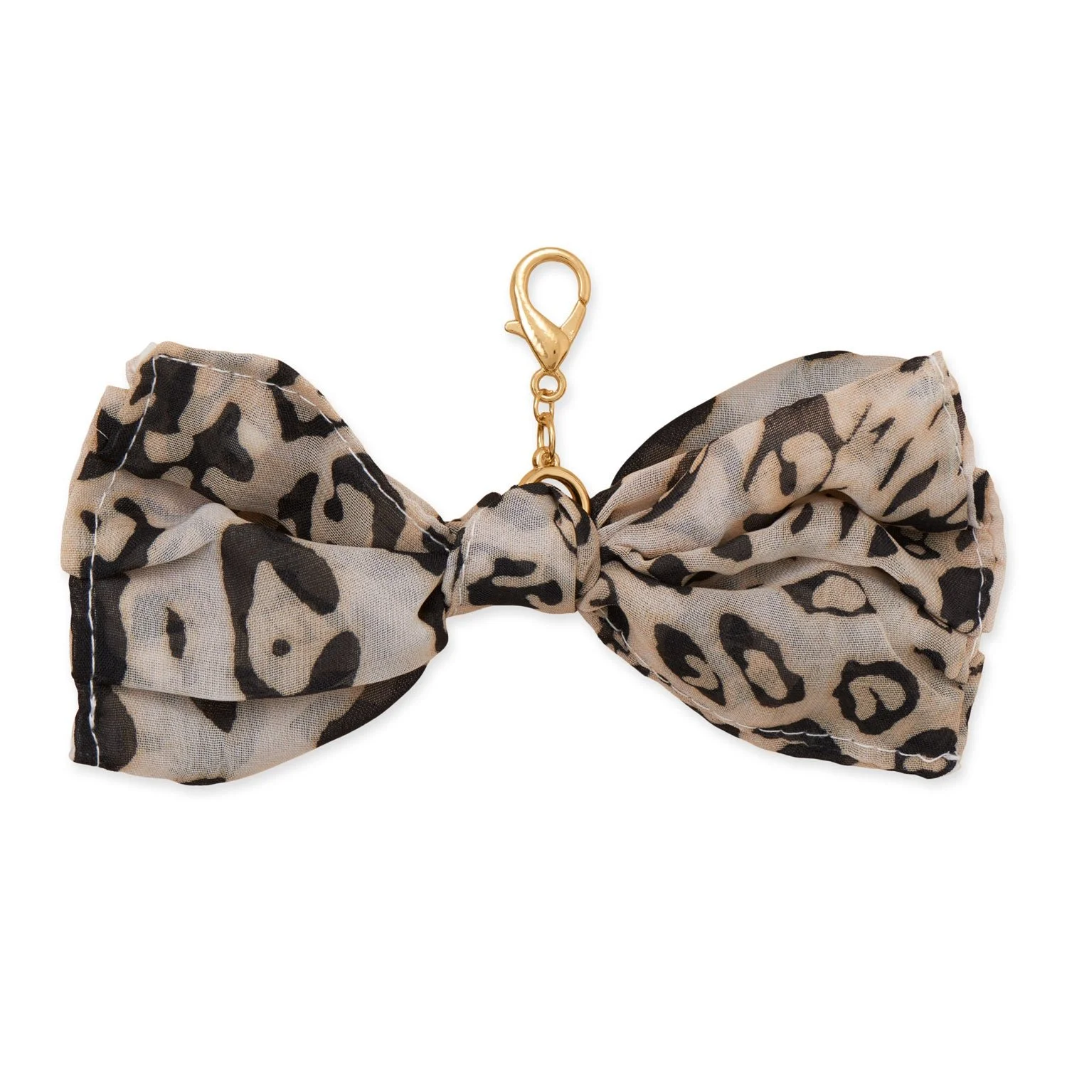 Leopard Print Fabric Bow Bag Charm