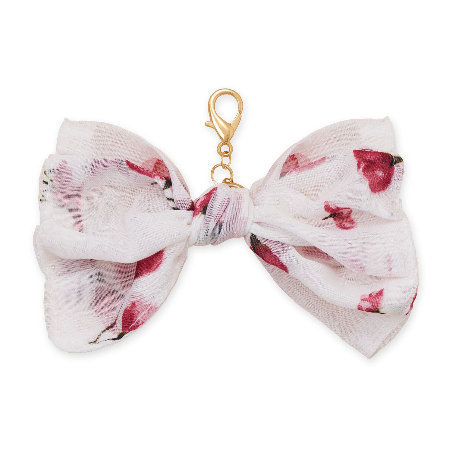 Floral Print Fabric Bow Bag Charm