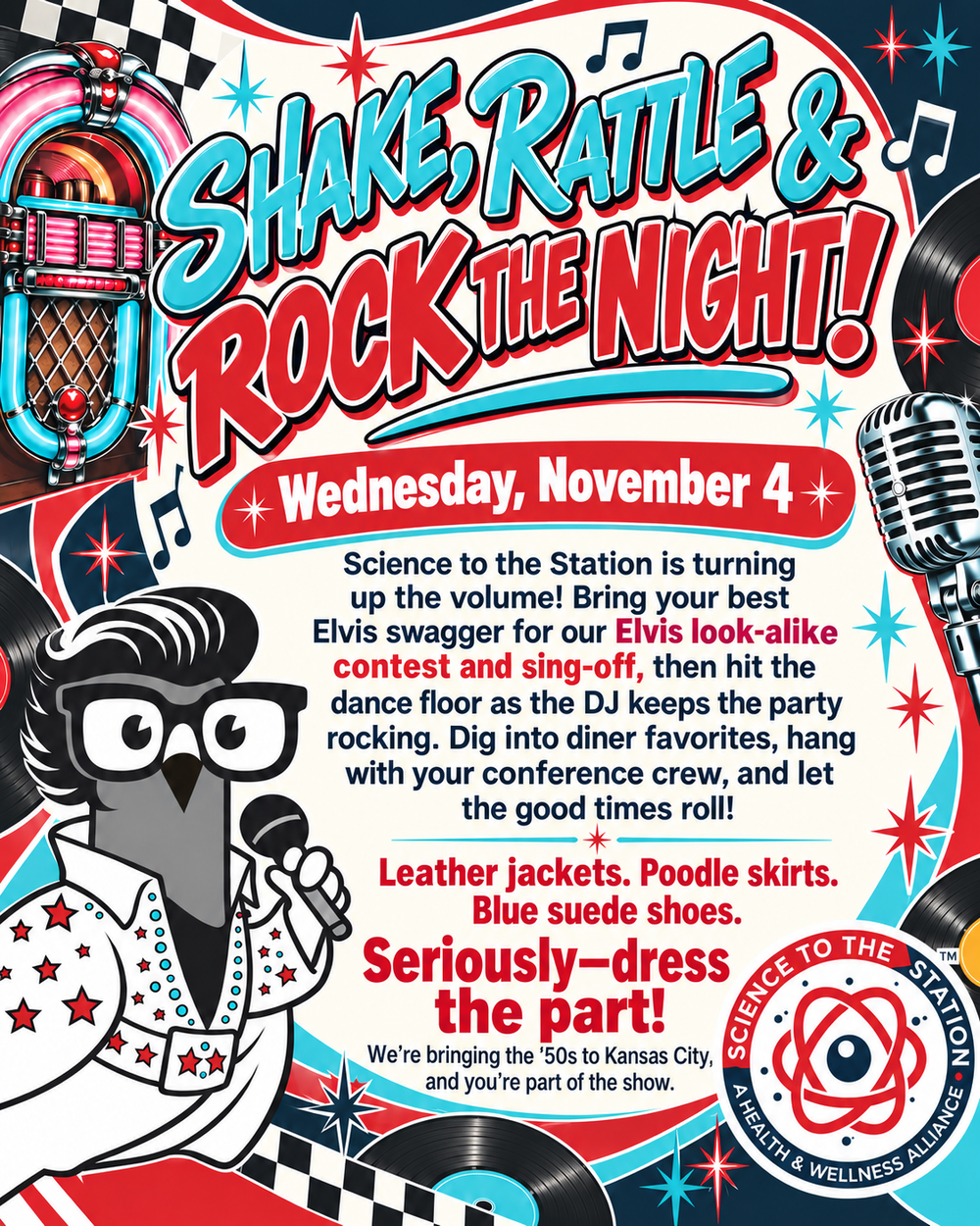 Shake, Rattle and Rock the Night event flyer, Wednesday, November 4