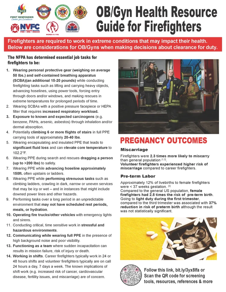 Cover of the OB/GYN Health Resource Guide for Firefighters