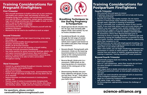Training Considerations for Pregnant Firefighters infographic