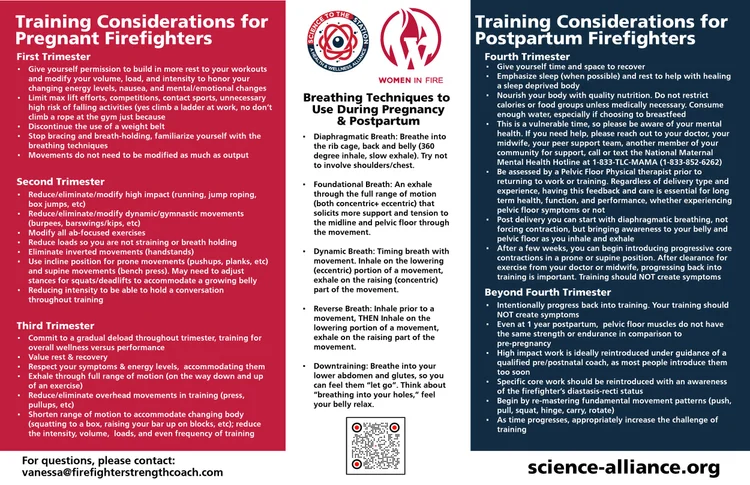 Training Considerations for Pregnant and Postpartum Firefighters flyer