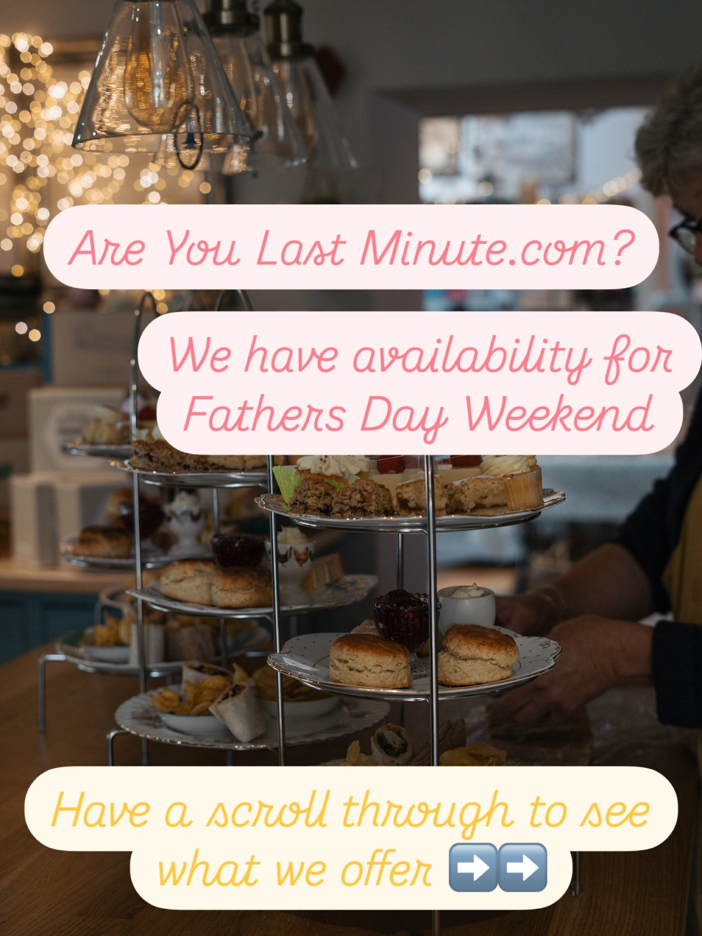 If you haven&rsquo;t arranged anything for Father&rsquo;s Day weekend - we have unexpected availability so get in  touch if your dad likes tea and cake! 😜🍰🌸
Clarkesfarm.com
#afternoontea 
#celebration
#fathersdayweekend 
#lastminutegiftideas