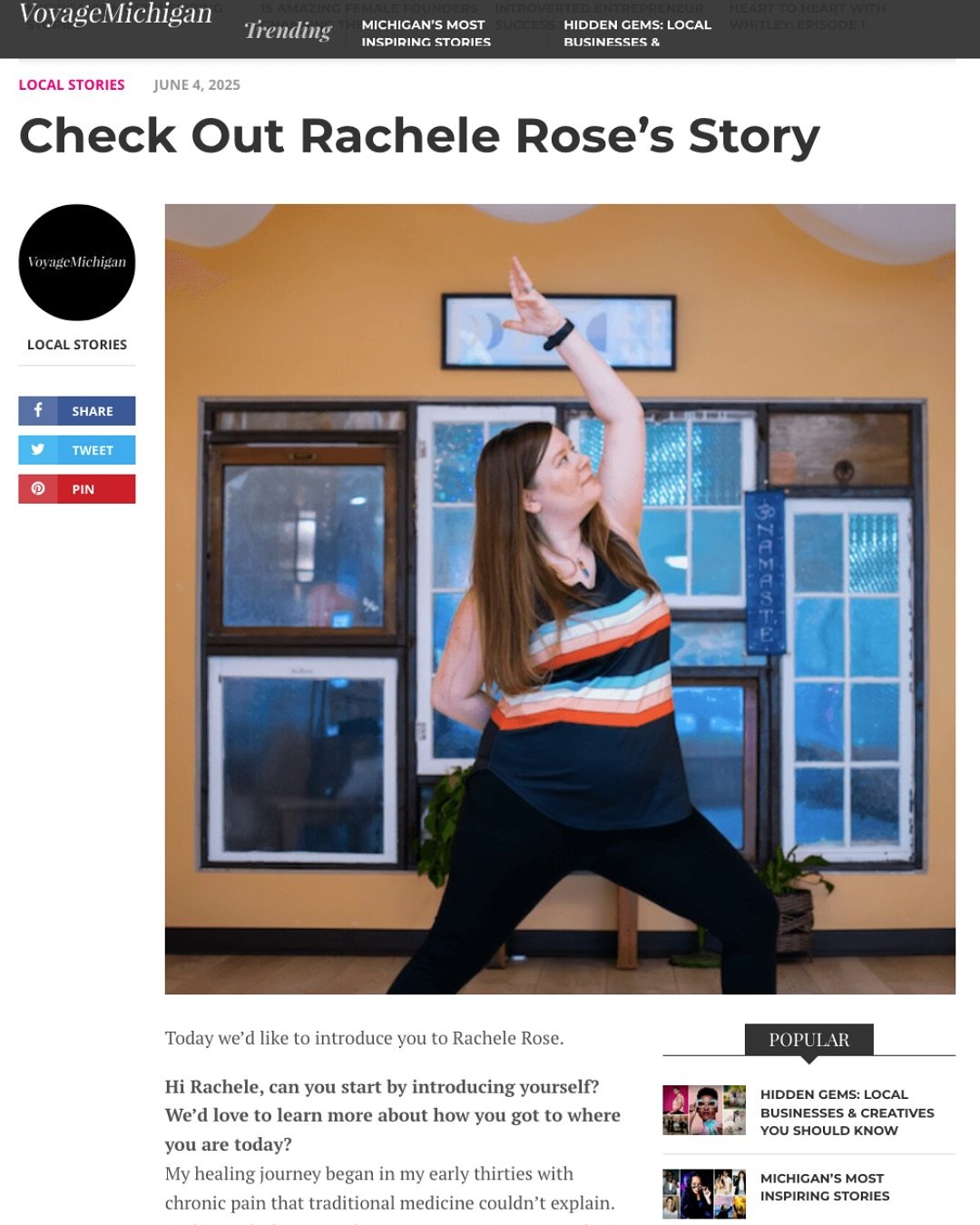 I&rsquo;m honored to share that I was recently featured in Voyage Michigan Magazine as part of their Michigan&rsquo;s Most Inspiring Stories series.

A heartfelt thank you to the Voyage team for reaching out and including me in this project. I apprec