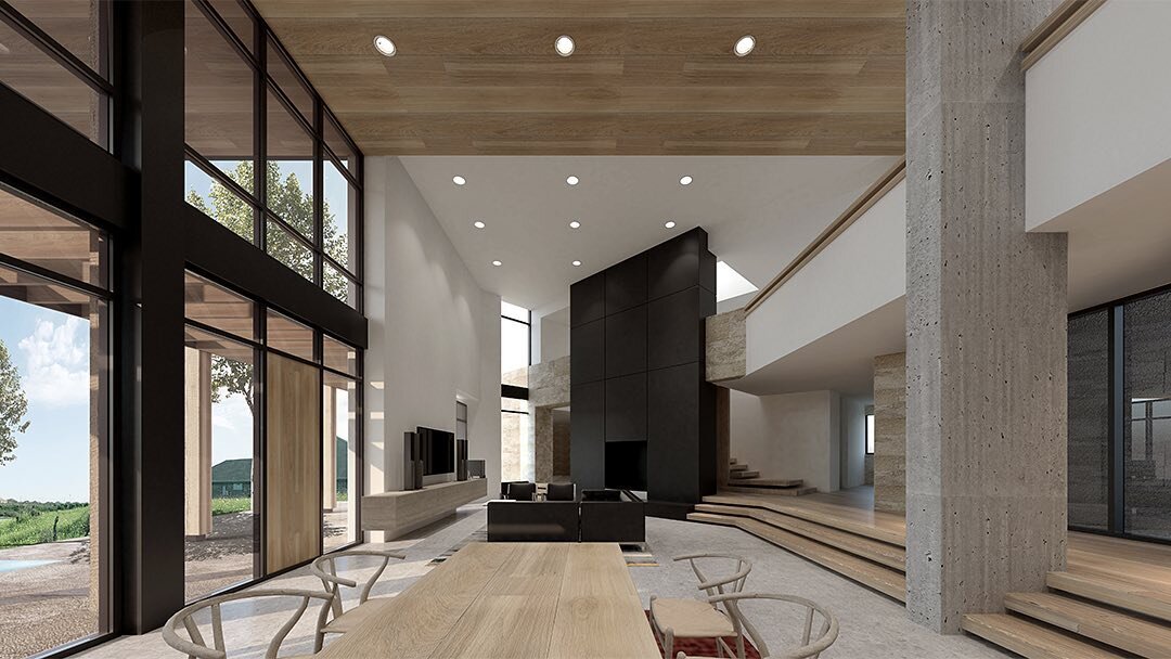 Hernandez Residence // Manvel, TX - Rendering of a 6,500 SF, 2-story home adjacent to a lake.

-
#interiordesign #architecture #homedesign #housegoals #architectureporn #modernhomes