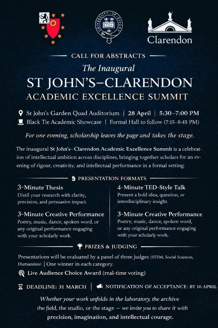🌟Clarendon–St John’s Academic Excellence Summit and Black-Tie Dinner 26TT🍽️