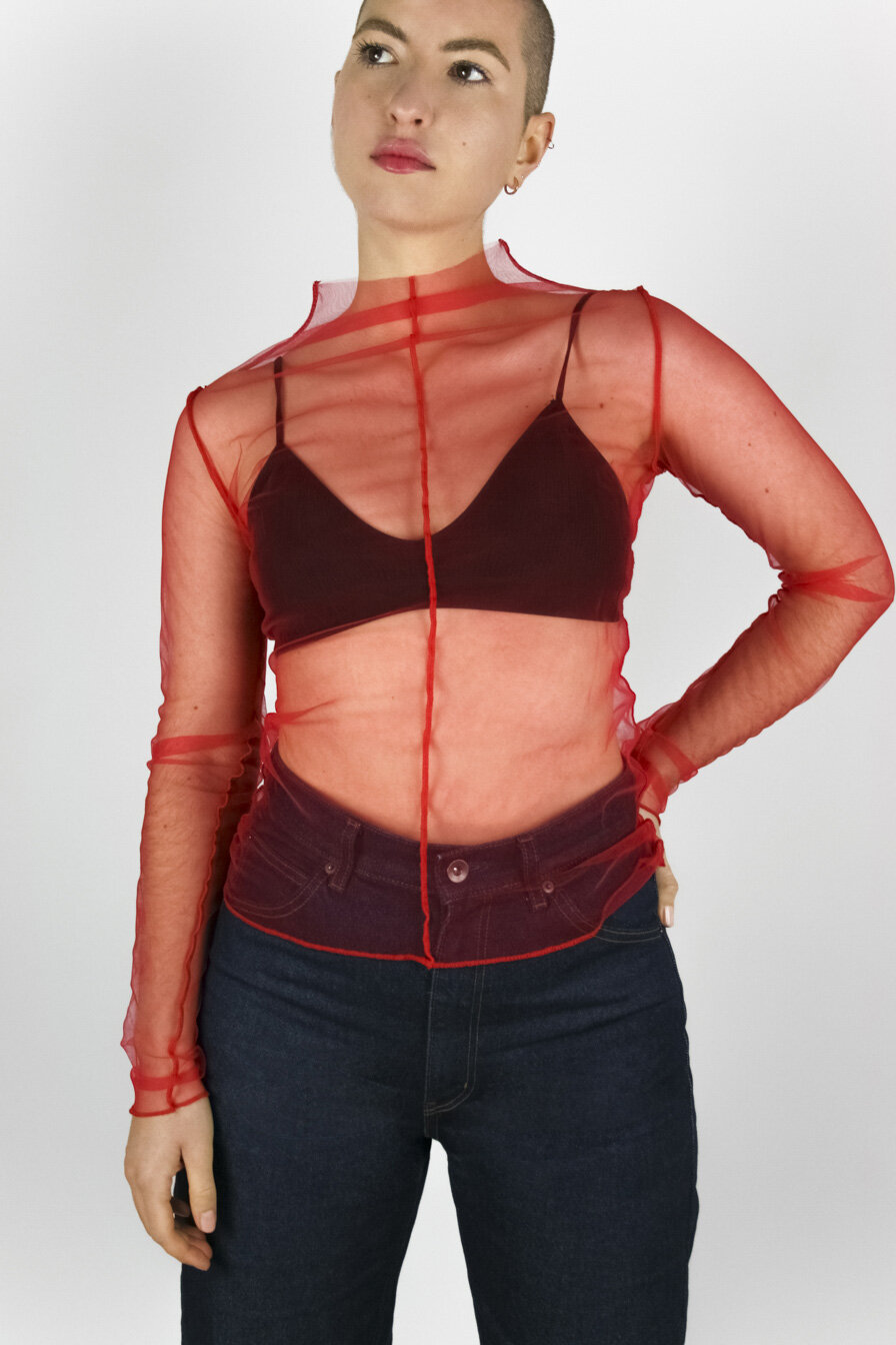 neon sheer top