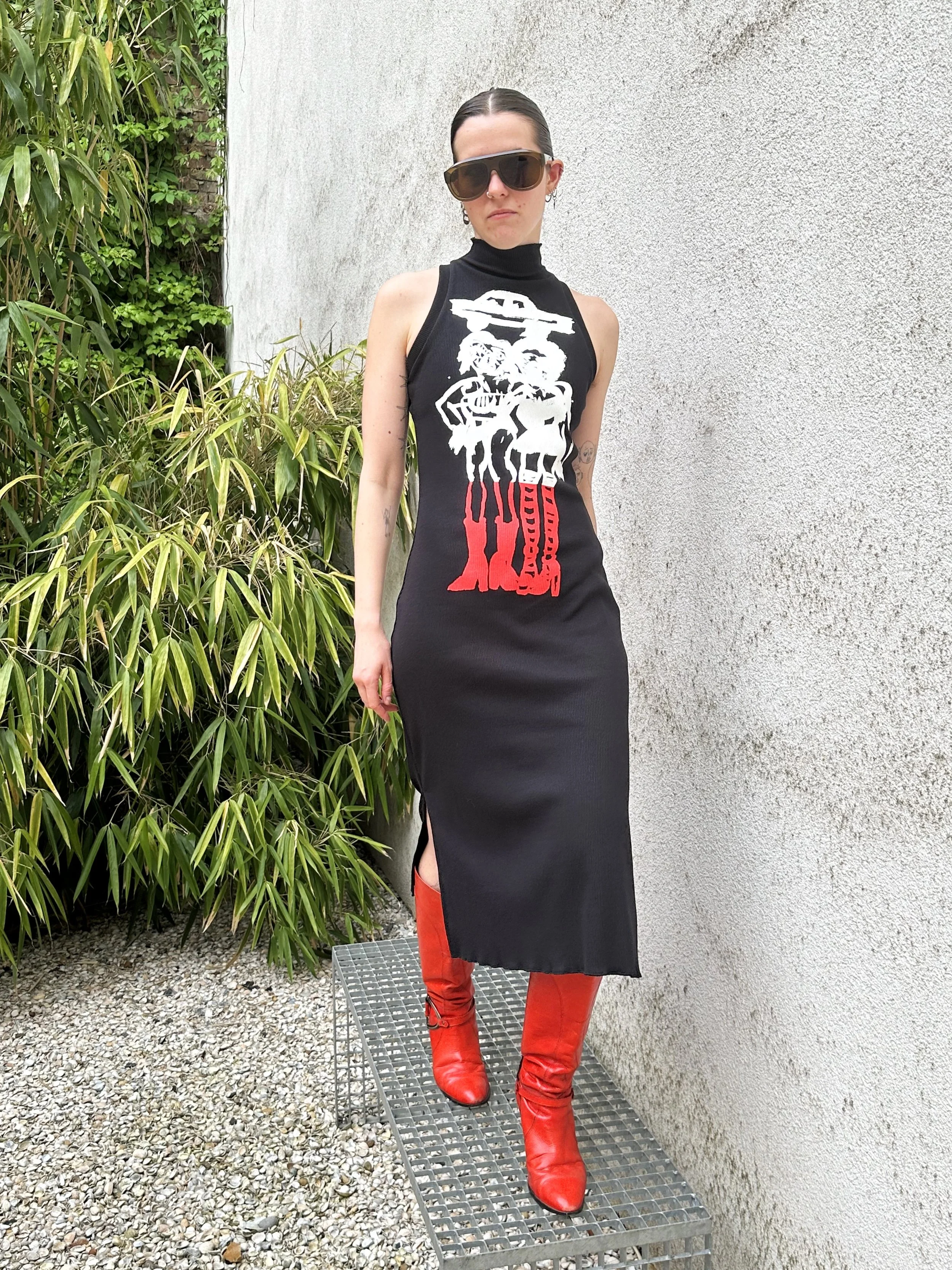 Racerback Rib Dress "Broads" - Black