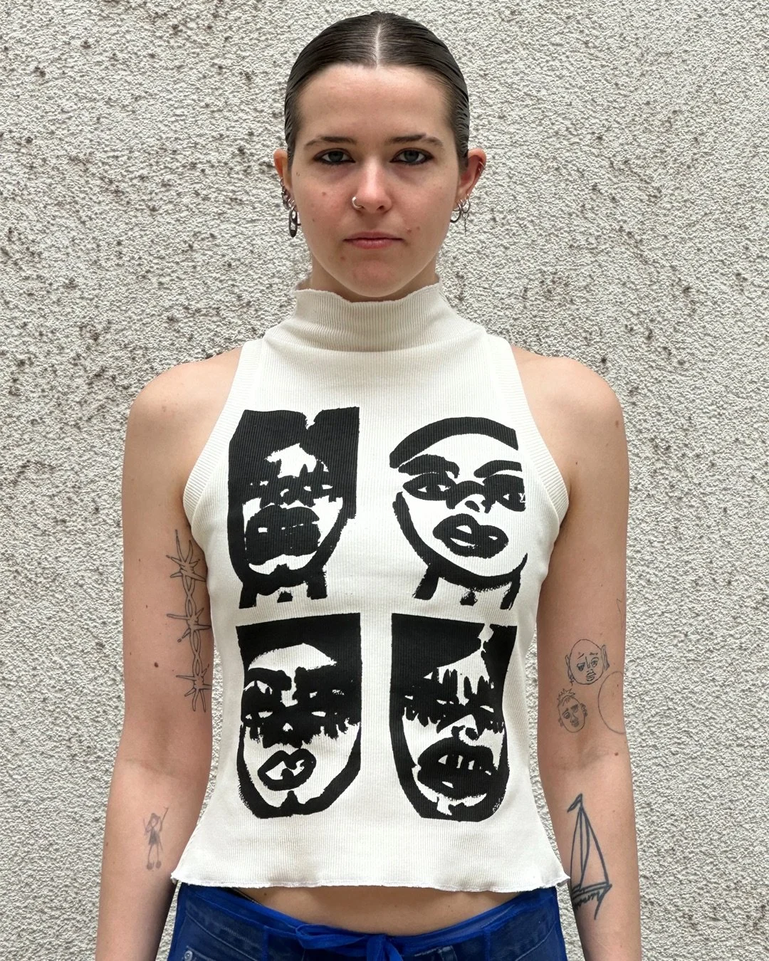 Racerback Top Shrunken Heads - White
