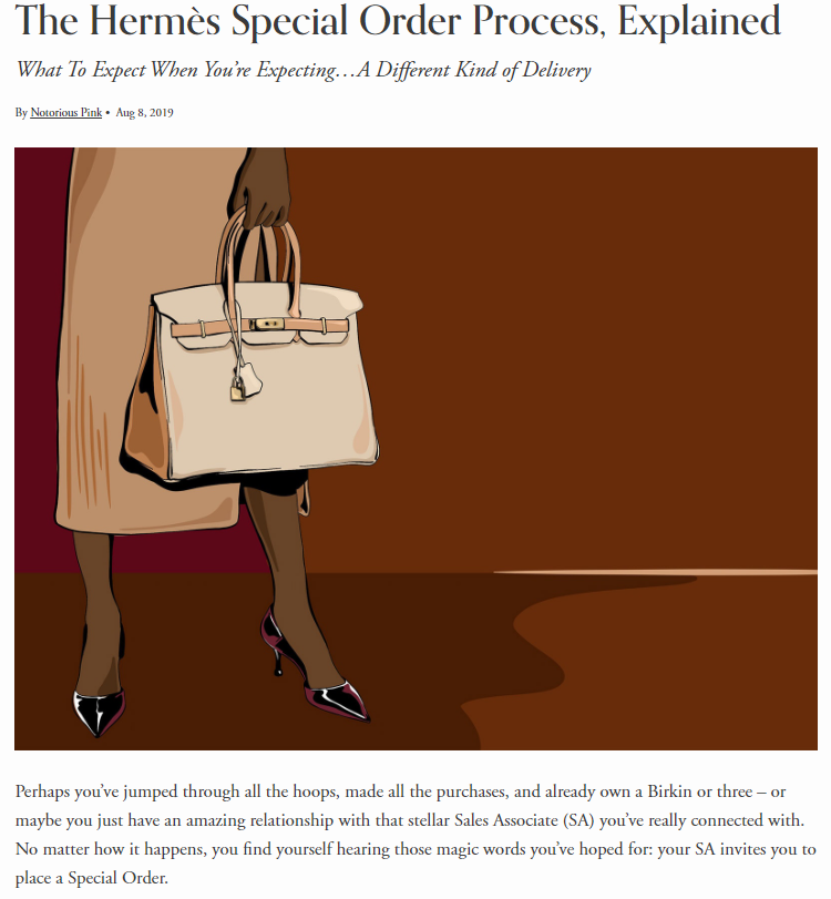 The Hermès Special Order Process, Explained — The Notorious Pink