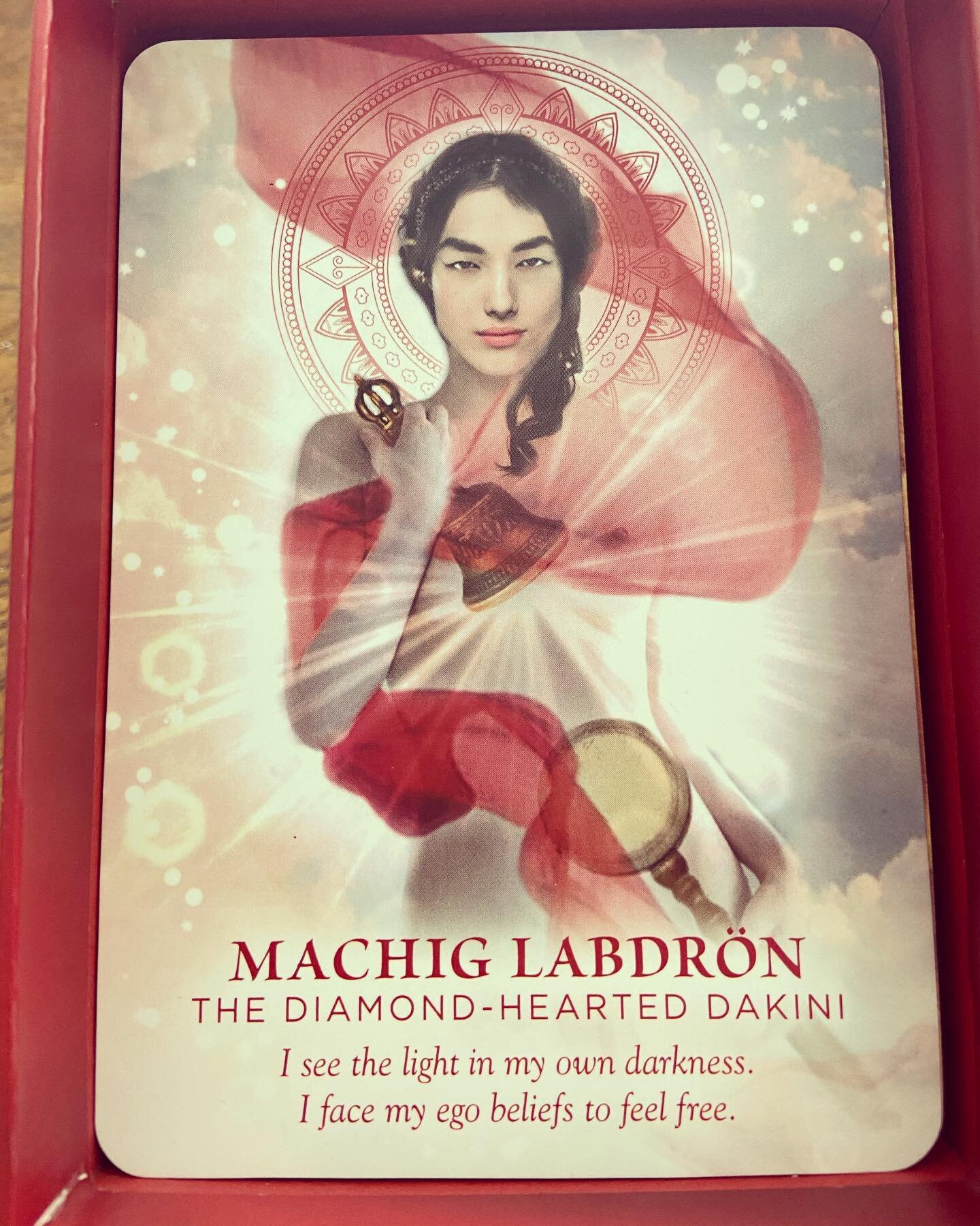 My soul has chosen this card today. There may be a message for you in this one as well 💕

Machig Labdron is an incarnation of Yeshe Tsogyal who has been coming through to work with me the last few months. Both are incarnations of Vajrayogini, the fe
