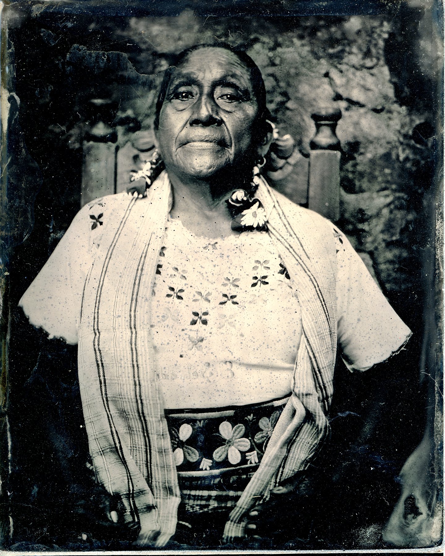 Nanztin Josephina (language teacher, knowledge keeper) 4x5 glass negative