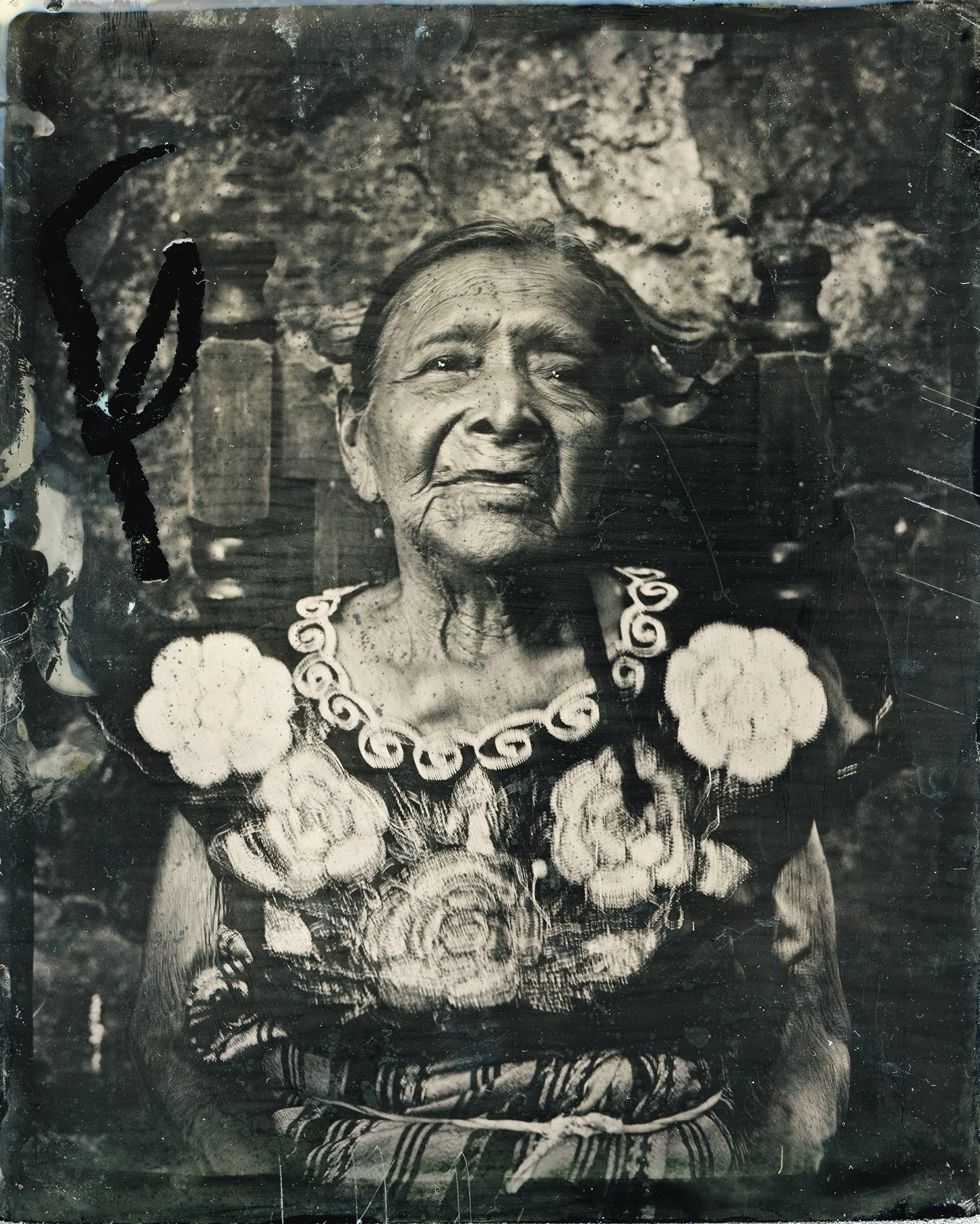 Nantzin Guillerma (Knowledge keeper, fluent Nahuat speaker) 4x5 glass negative 