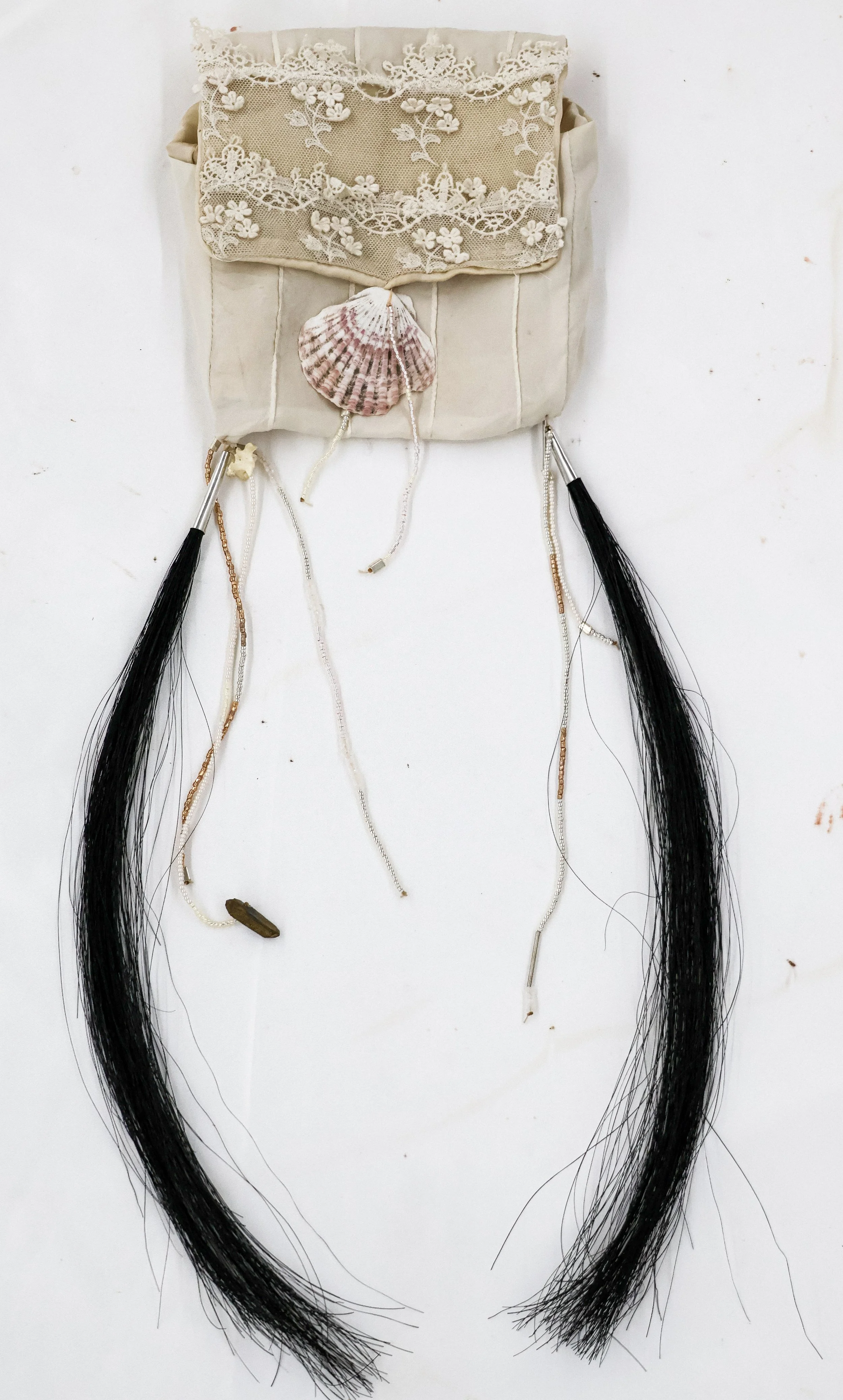 1920s Victorian Silk and Lace Pouch