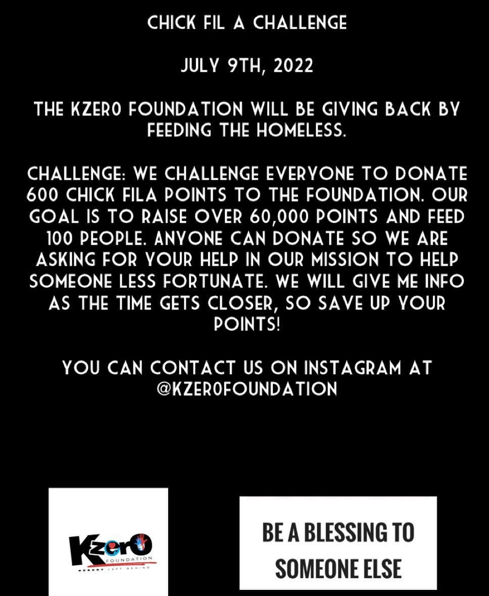 It&rsquo;s time to start announcing our events for the 2022 year. One event that is coming up is our 1st annual Chick-fil-A challenge.Everyone loves Chick-fil-A so we thought it would be a great way to give back to the community by creating a way eve