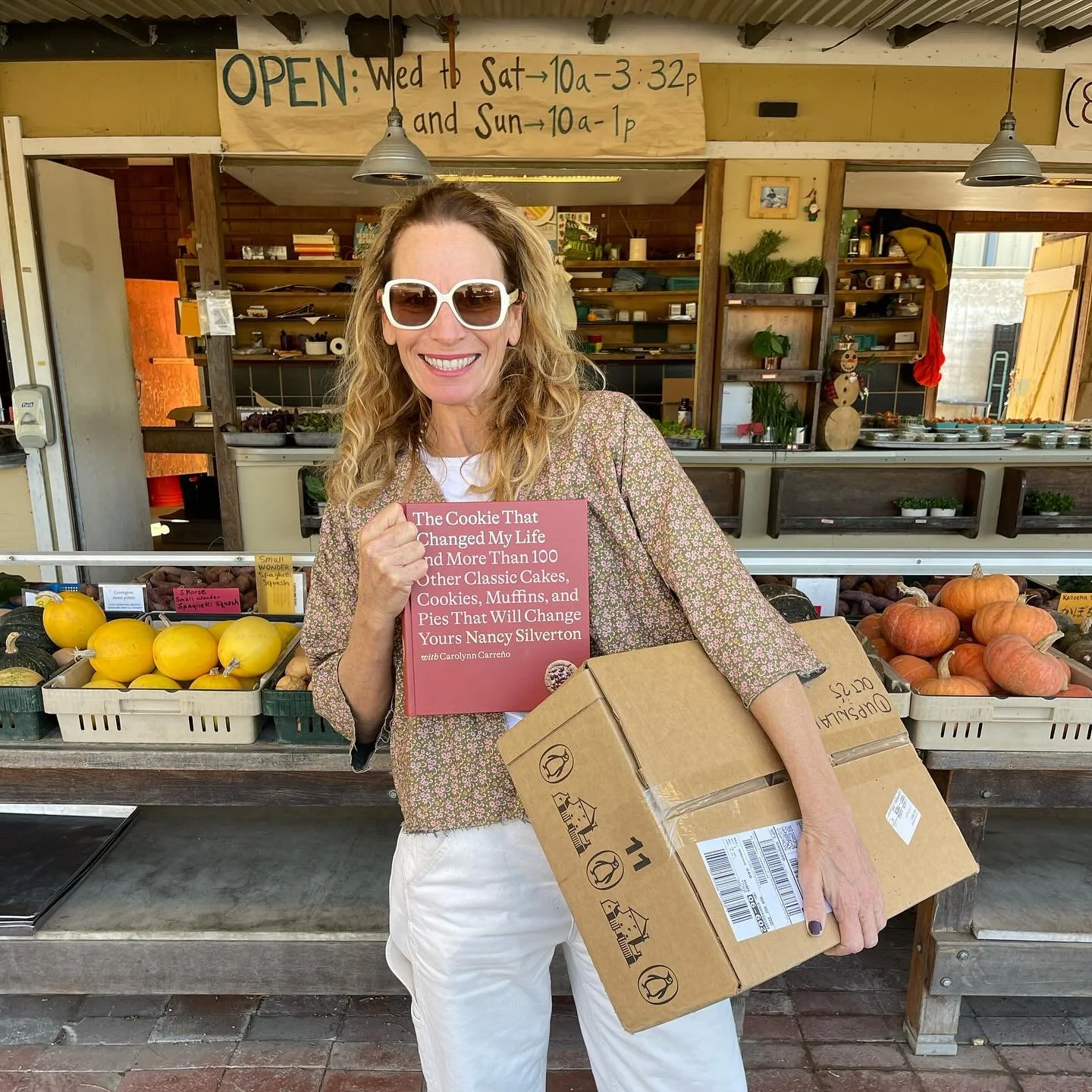 Delivering The Cookie That Changed My Life, signed by @nancysilverton &mdash; to our friends at @chinofarms. Come! Get one for yourself or a holiday gift. And swipe right to see all the other unique handmade homegrown wonderfully soulful gifts you ca