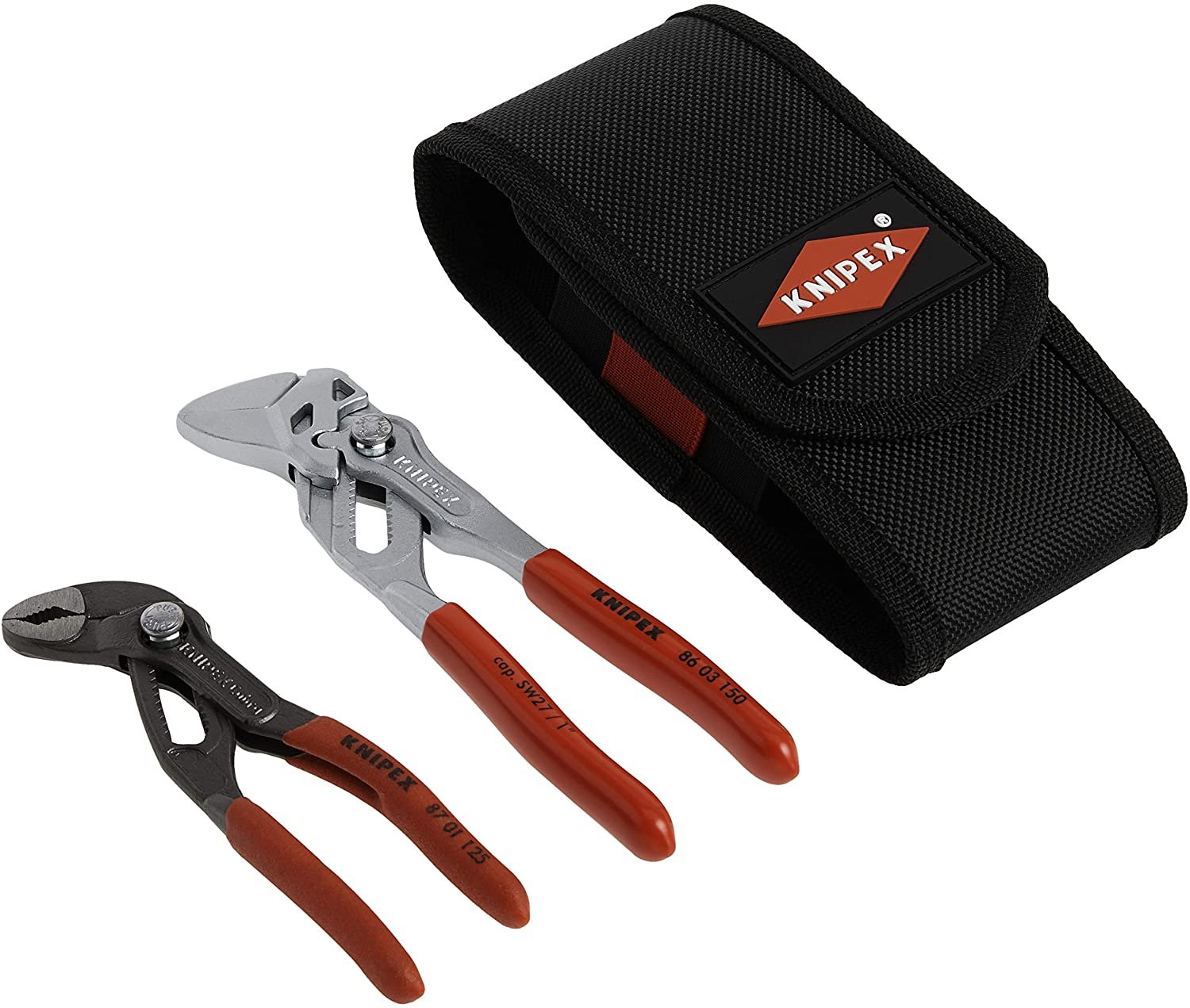 Knipex Tools Mini Pliers in Belt Pouch, Red, 2- Piece (00 20 72