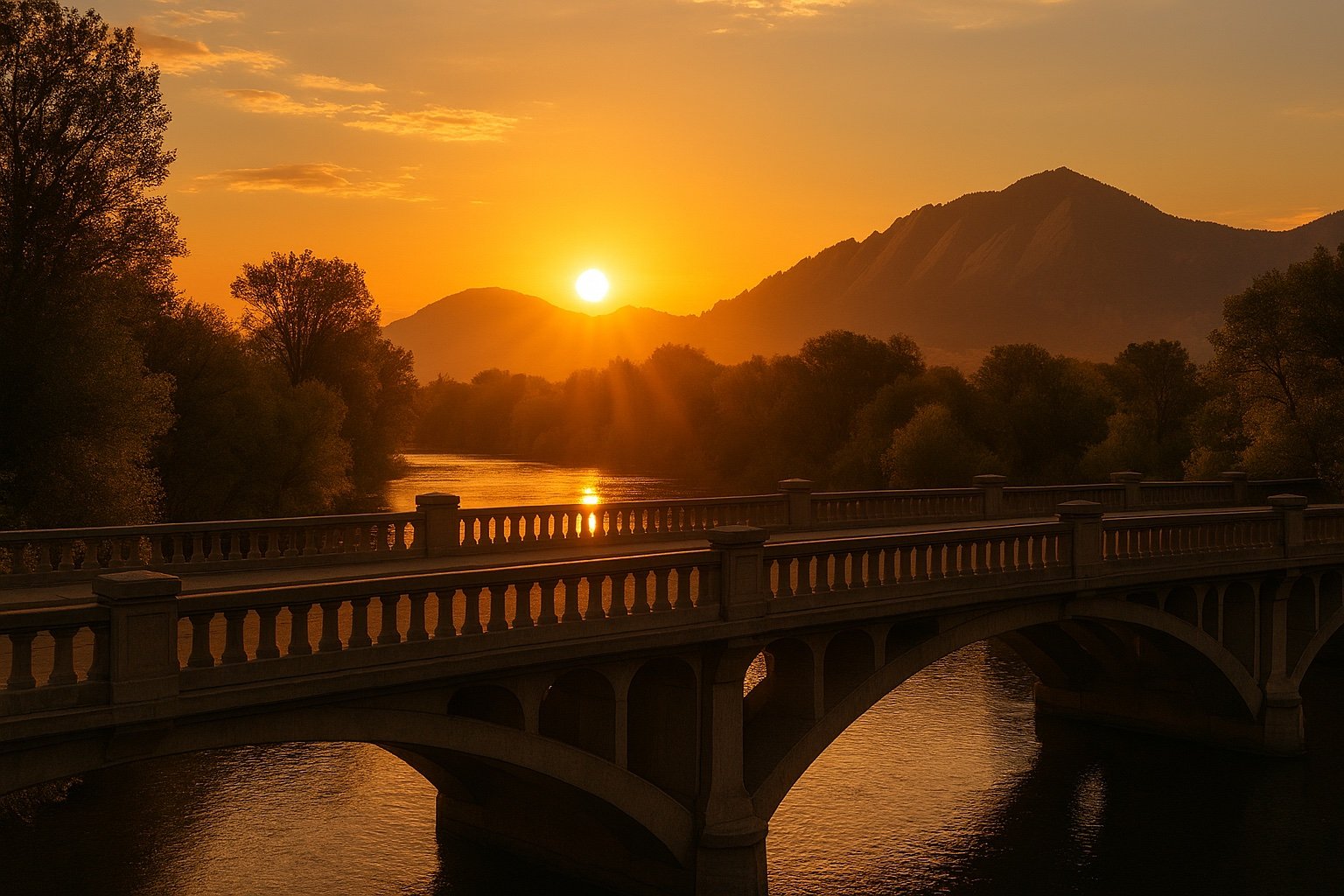 Bridge at sunrise — spiritual therapy in Boulder, CO