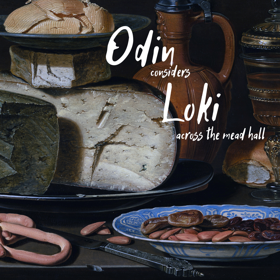 odin considers loki across the mead hall