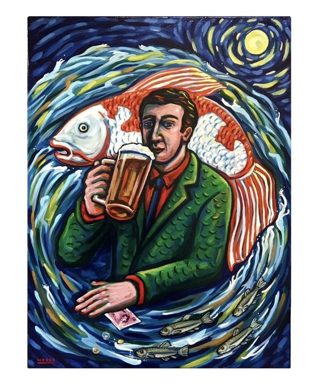 'Like A Fish,' acrylic on canvas, 2025