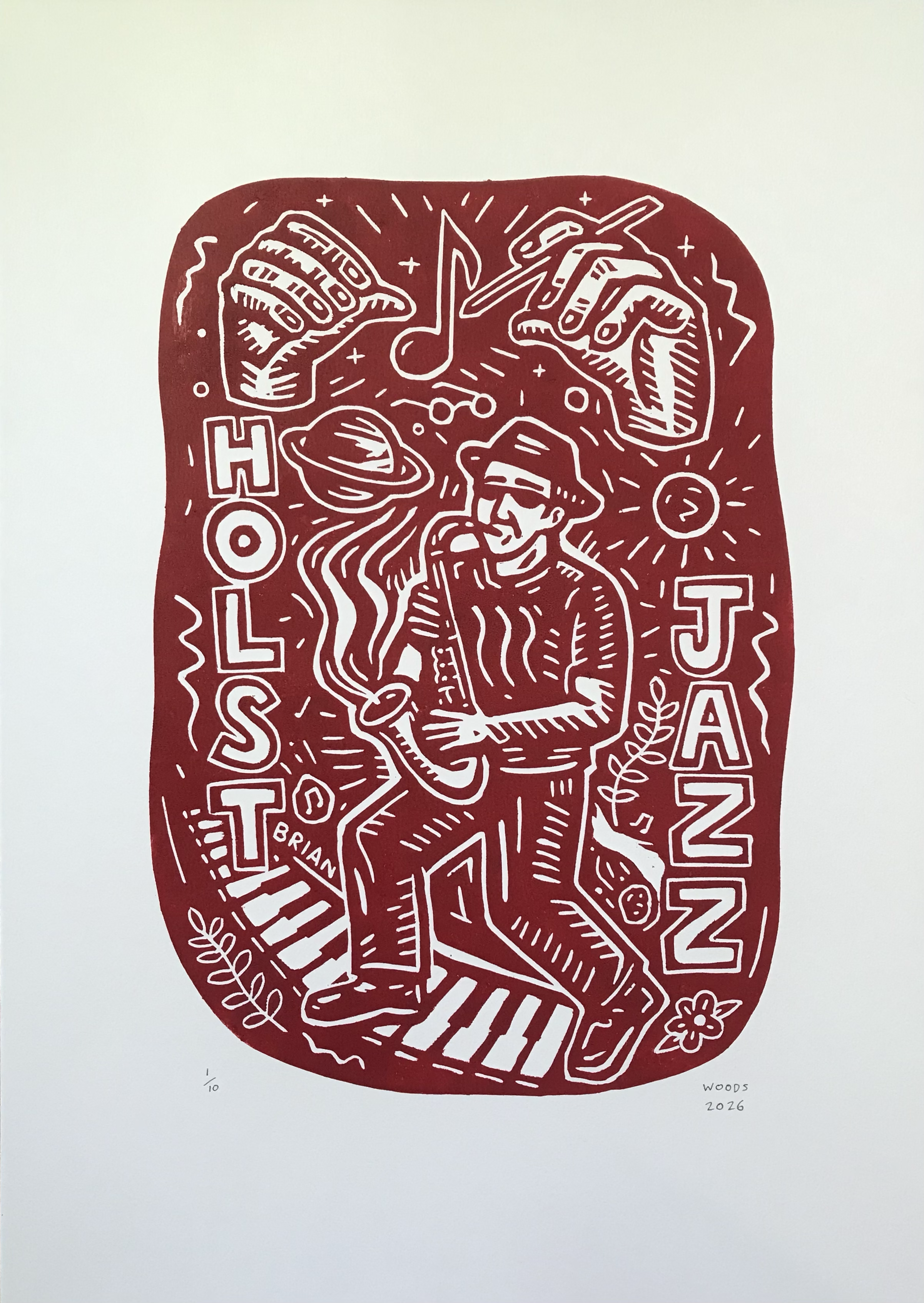 'The Melody,' Lino Print, Edition of 10, 2026