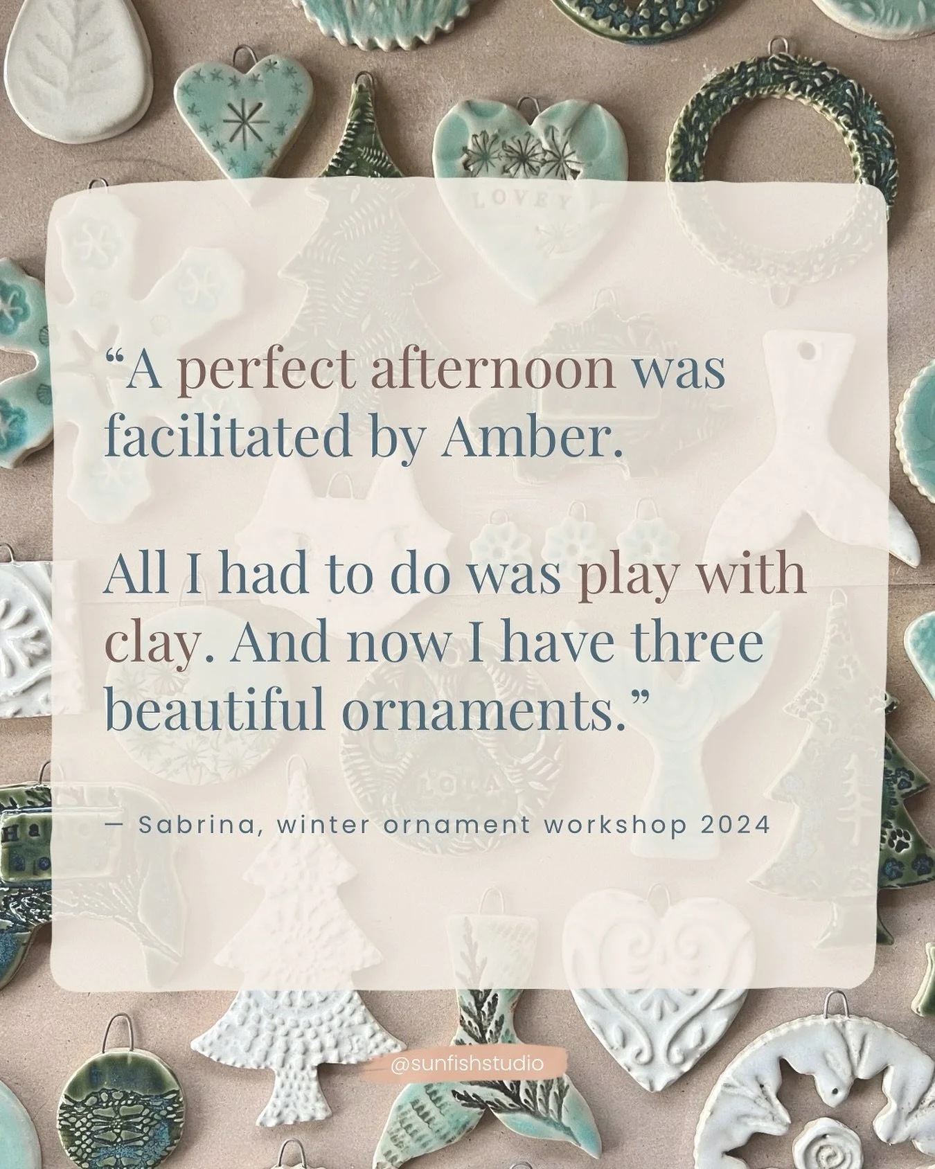 This review from last year&rsquo;s ornament workshop brought such a big smile to my face. 

Okay, so what&rsquo;s my recipe for this &ldquo;perfect&rdquo; afternoon? 

Well, unrooting ourselves from any perfectionist tendencies to start.. 😅

Then fo