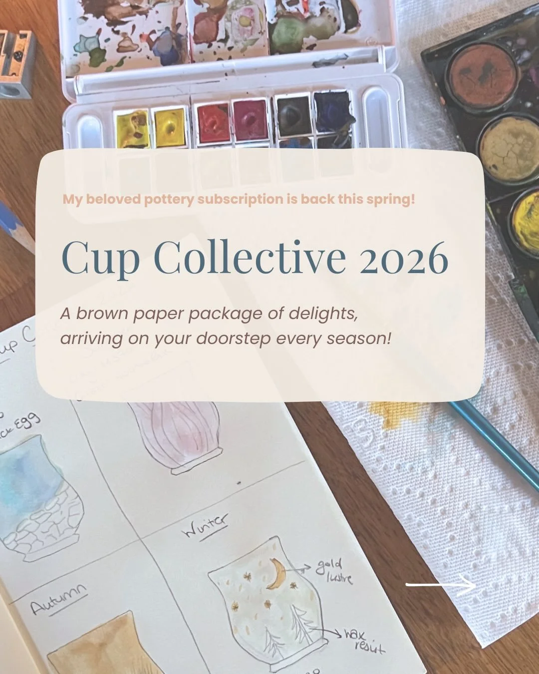 🌸The Cup Collective is back!📦💙

After a year away, I&rsquo;m so pleased to be bringing back my seasonal pottery subscription so you can send yourself the happiest of mail!

Four times a year, a brown paper package of delights lands on your doorste
