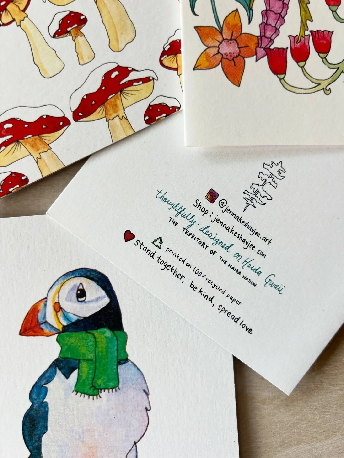 Have you met Jenna yet? 🍄😻

This year every Cup Collective shipment includes a greeting card and seasonal sticker from Jenna Keshavjee!

She is a Haida Gwaii-based, cat-loving artist who creates lighthearted, colourful, and often delightfully sassy