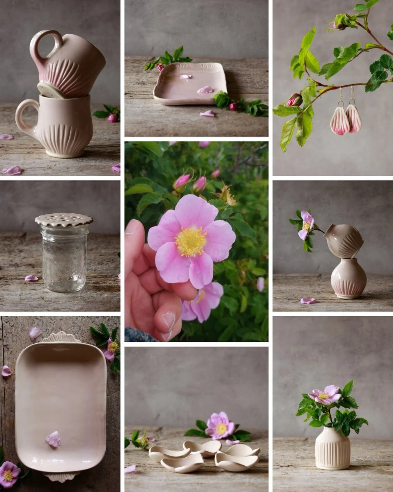 Dreamy and delicious and singing of summer.

Available now. 🌸🩷

#PinkPottery #MugShotMonday #SummerArt #NootkaRose