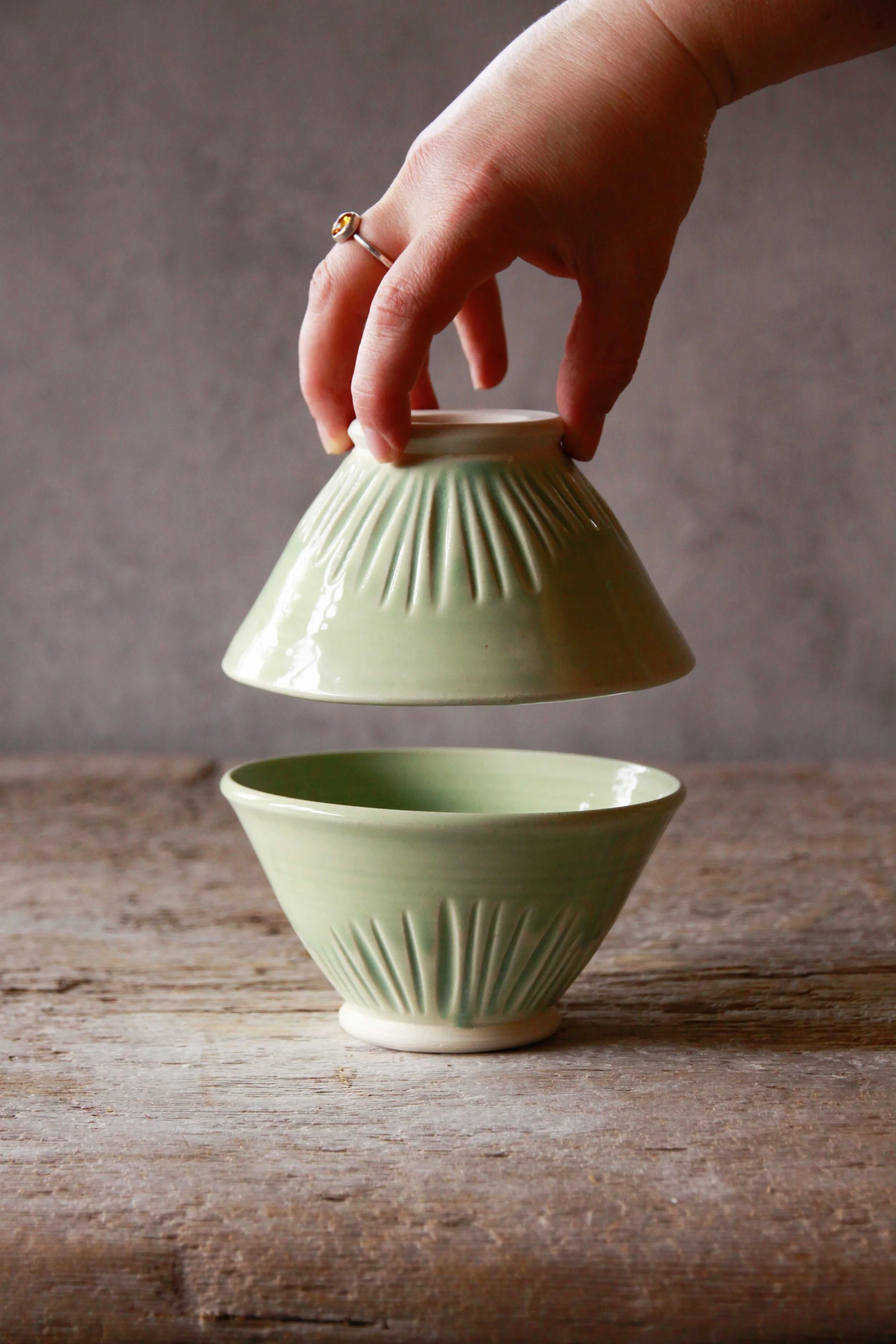 ice cream bowls | set of two | fava bean