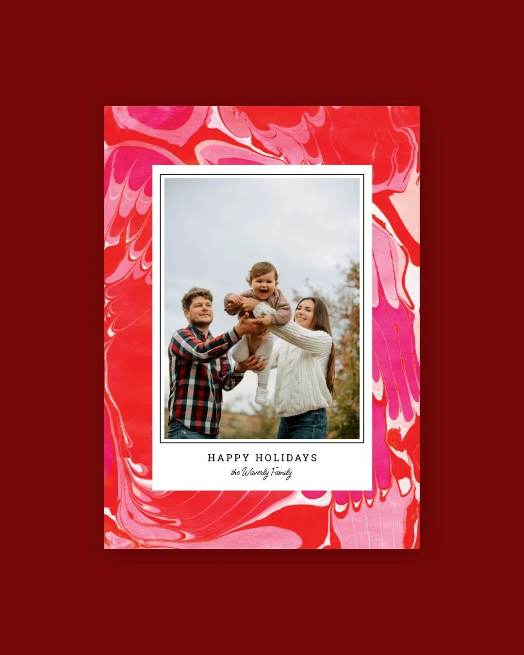 Say hi to the Merry Marble Holiday Cards, the next spotlight in my 2025 Holiday Photo Card Collection. They&rsquo;re a vibrant swirl of holiday joy. The background features a paper texture I hand-marbled (yes, with real paint and water!), giving it t