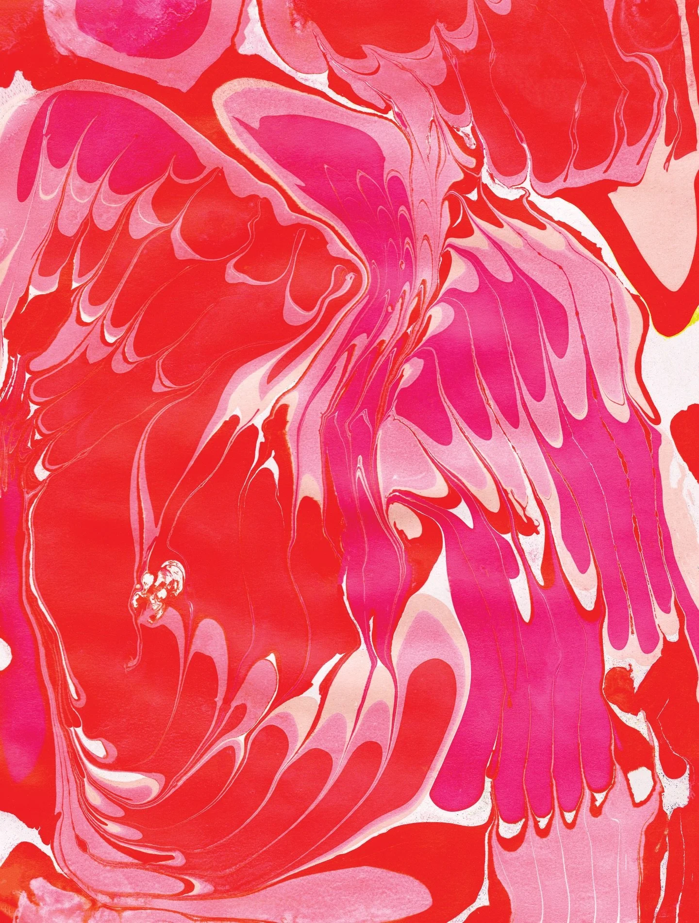 I loved creating these hand-marbled papers by hand. There&rsquo;s something so magical about watching the patterns come to life. I&rsquo;ve made so many marbled papers (some I&rsquo;ve even used in my collage art), but these two felt especially festi