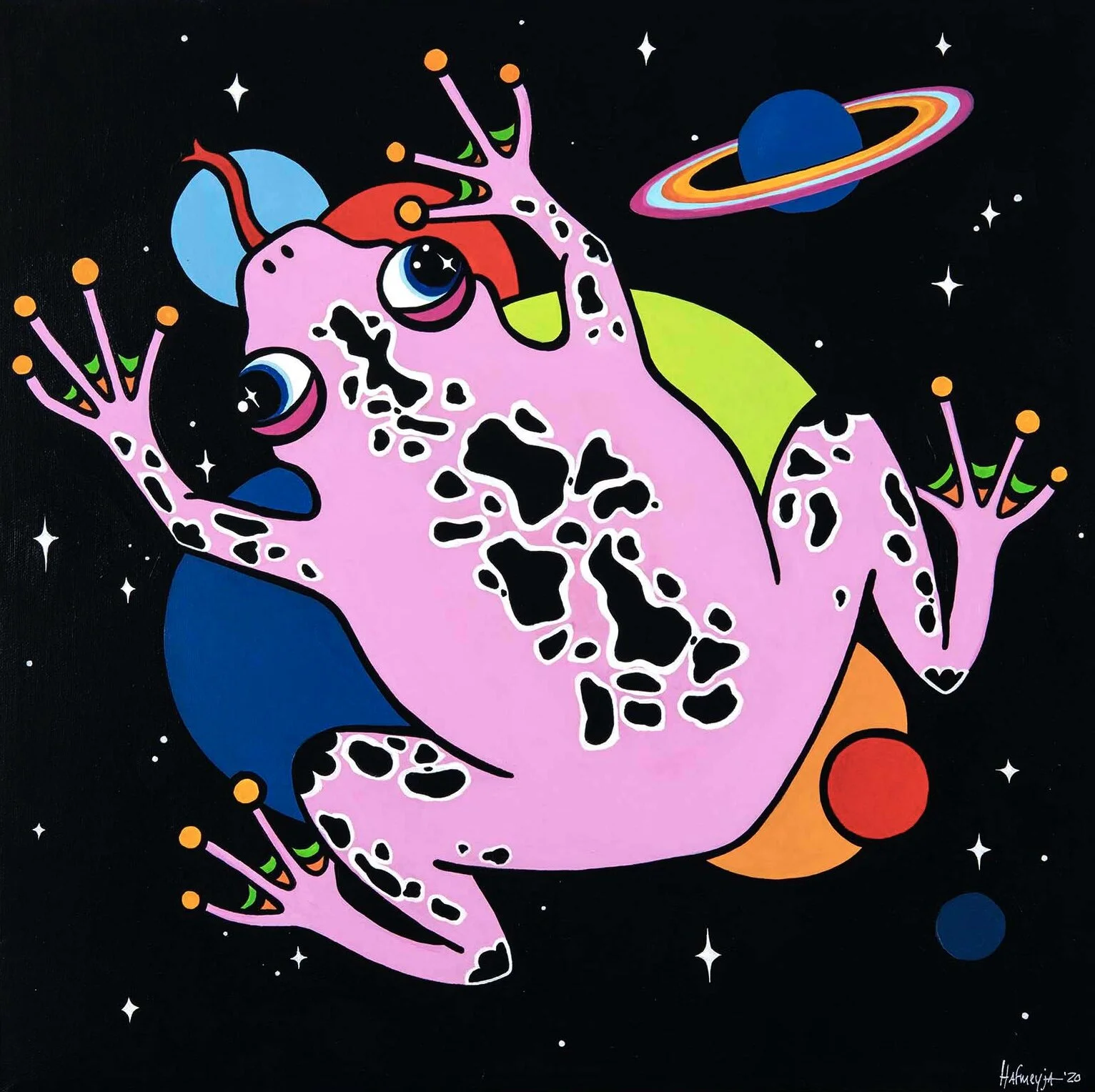 SOLD!
"Space frog" 50x50 cm