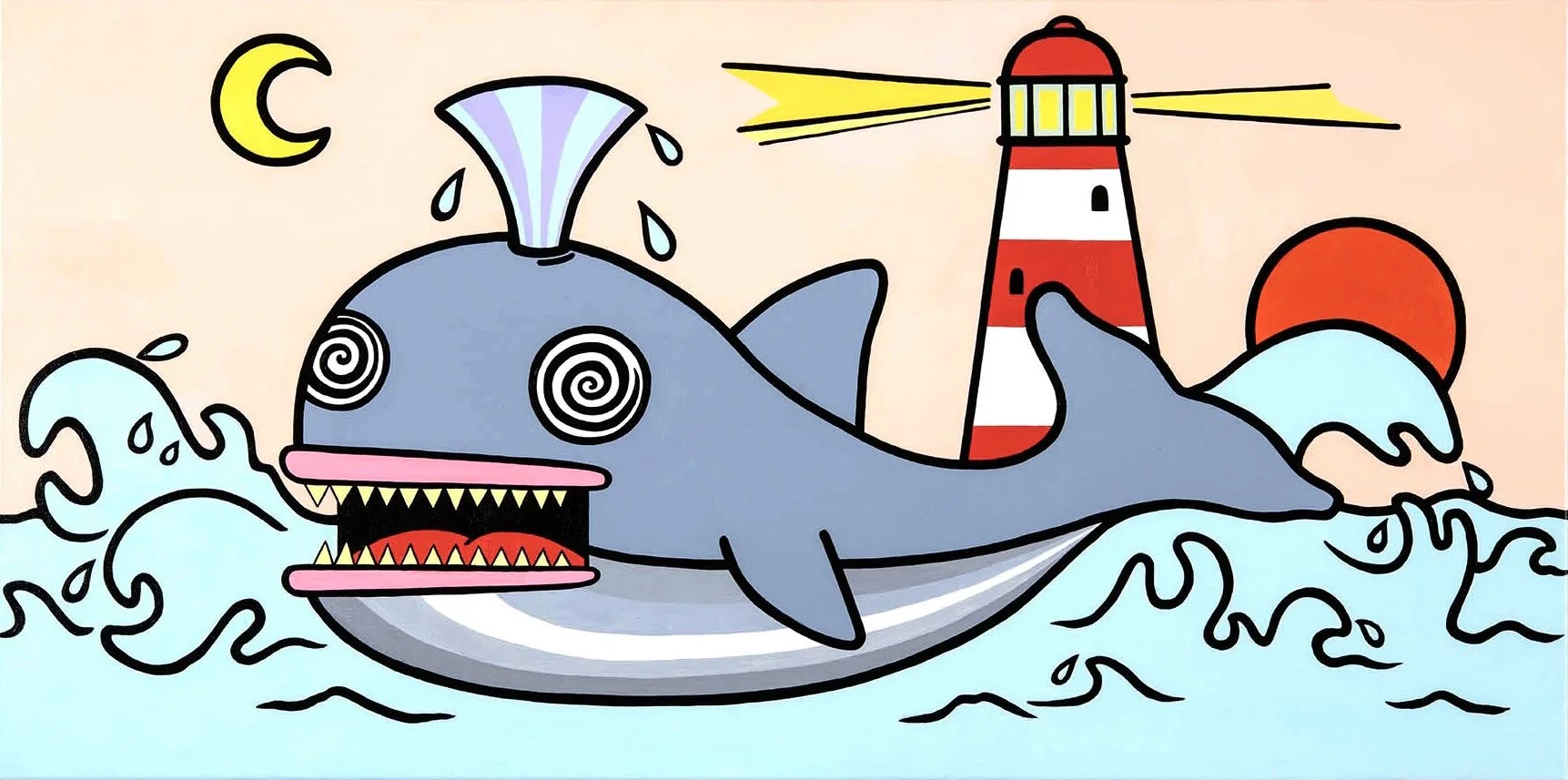 SOLD! "Ride the waves" 40x80 cm