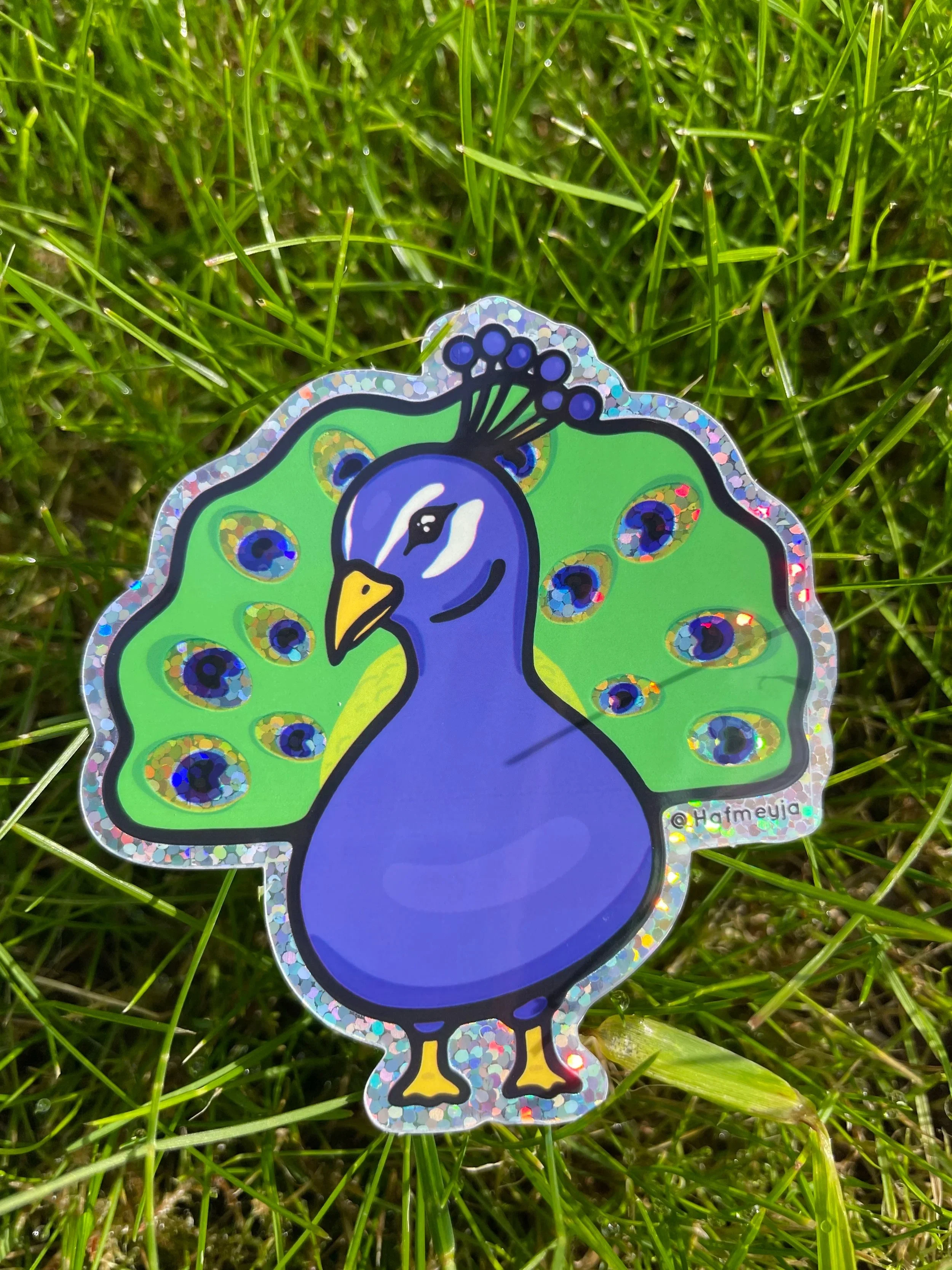 "Just a Peacock" Sticker, 6.9×7.4 cm