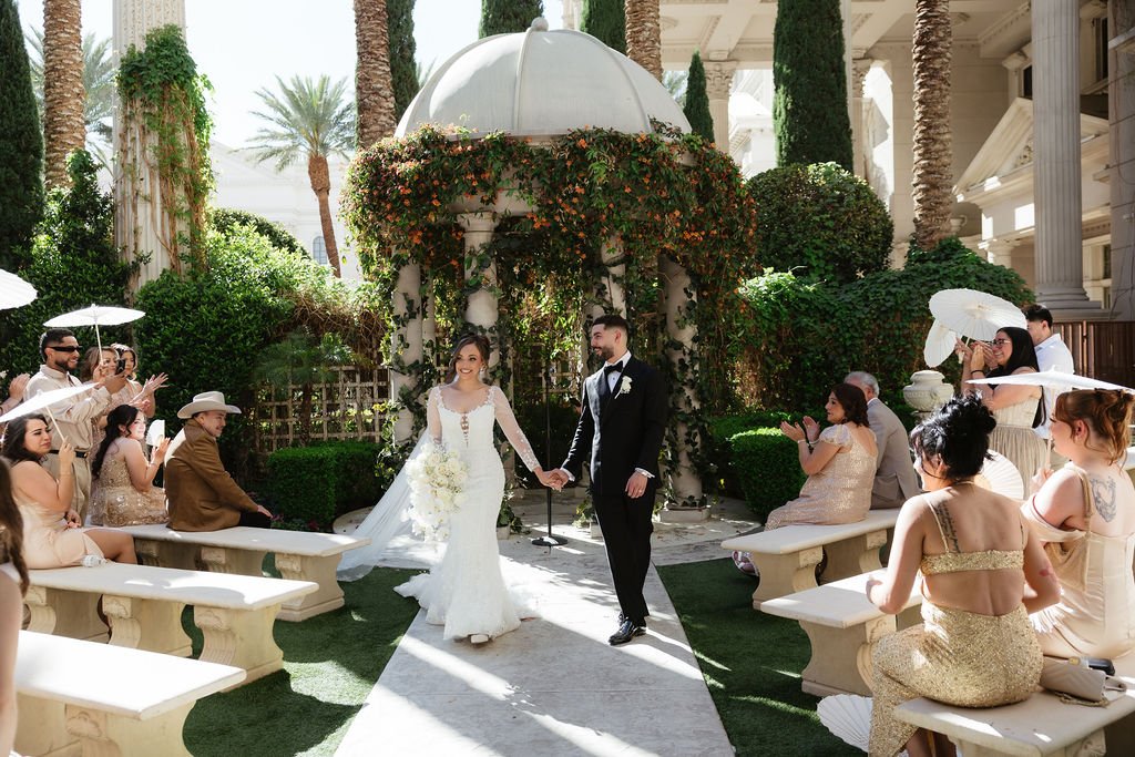 A Romantic Las Vegas Wedding Celebration at Caesars Palace &amp; The MGM Terrace Suite