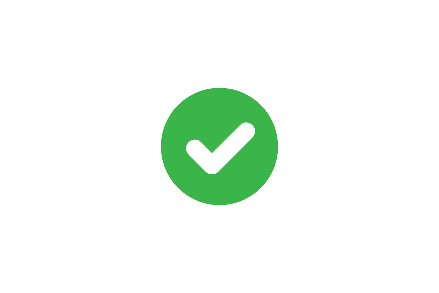 Checkbox with a green circle and a white checkmark indicating confirmation or correctness.