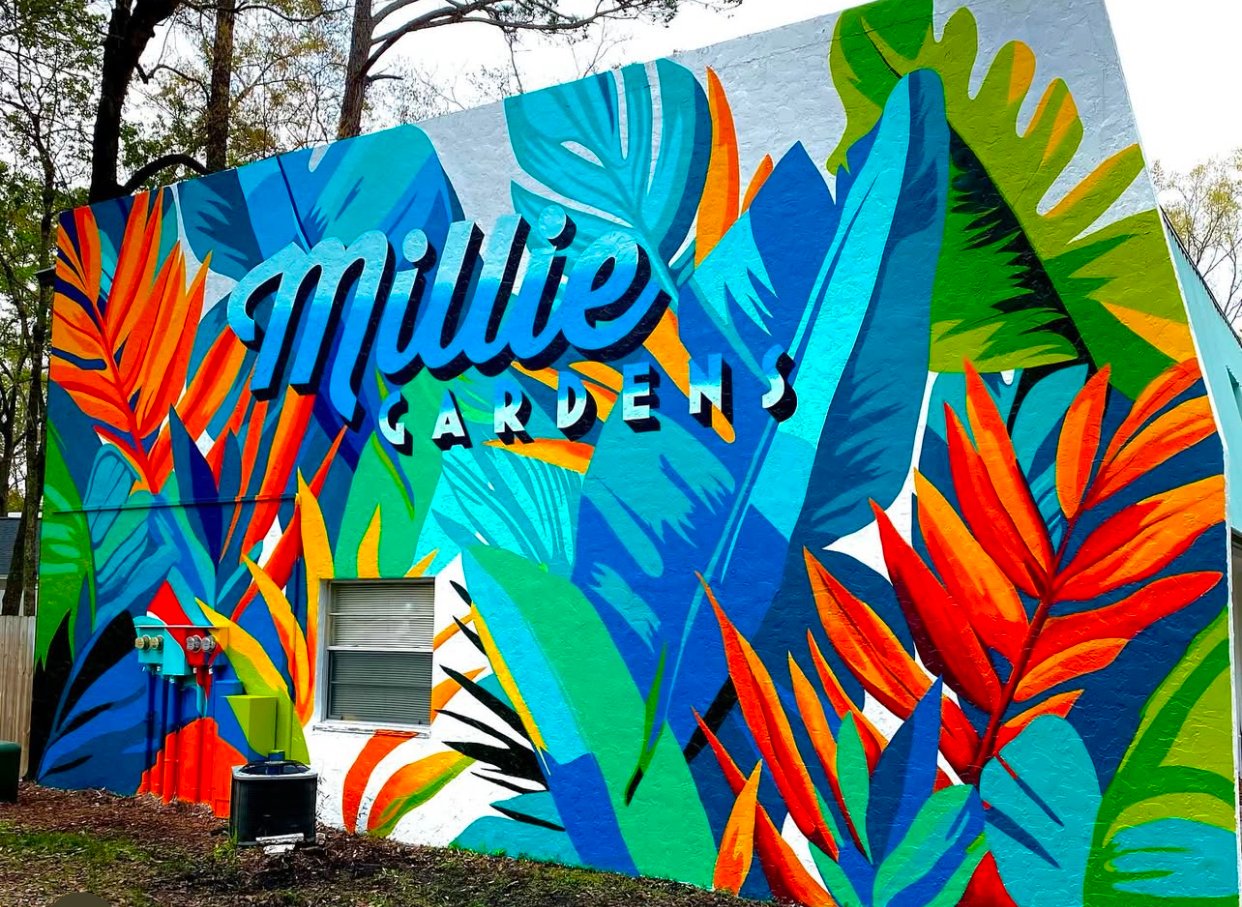Mille Gardens 
Urban Art Gainesville, Fl
Street Art Gainesville, Fl
Mural Art Gainesville, Fl
Mural Artist Gainesville, Fl
Hand Painted Signs Gainesville, Fl
Fine Art Gainesville, Fl
Hand Painted, Signs Mural, Street Art, Fine Art, Mural Artist, Visi