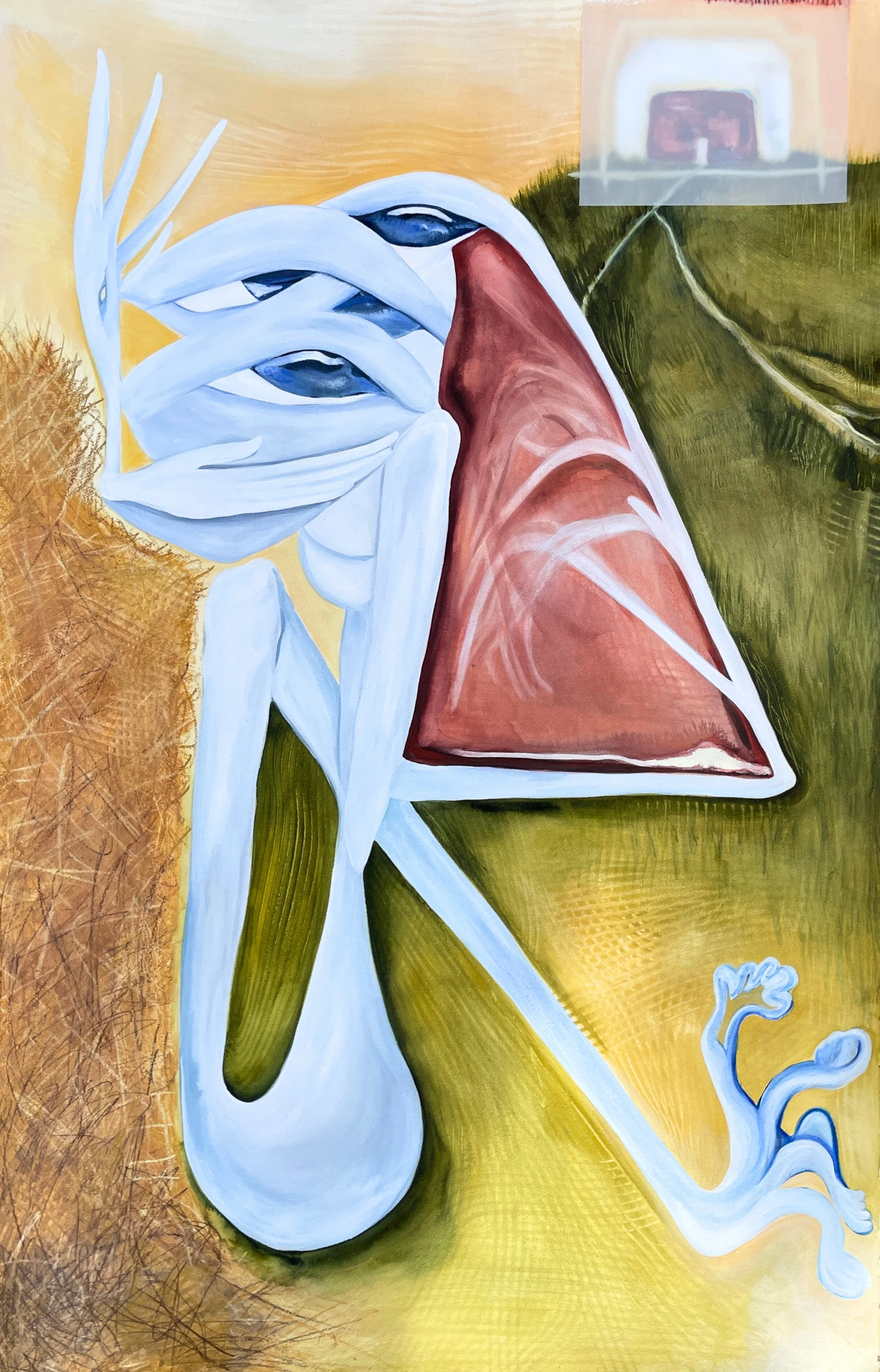 pathetic fallacy, 2025, mixed media on Arches paper 60x40"
