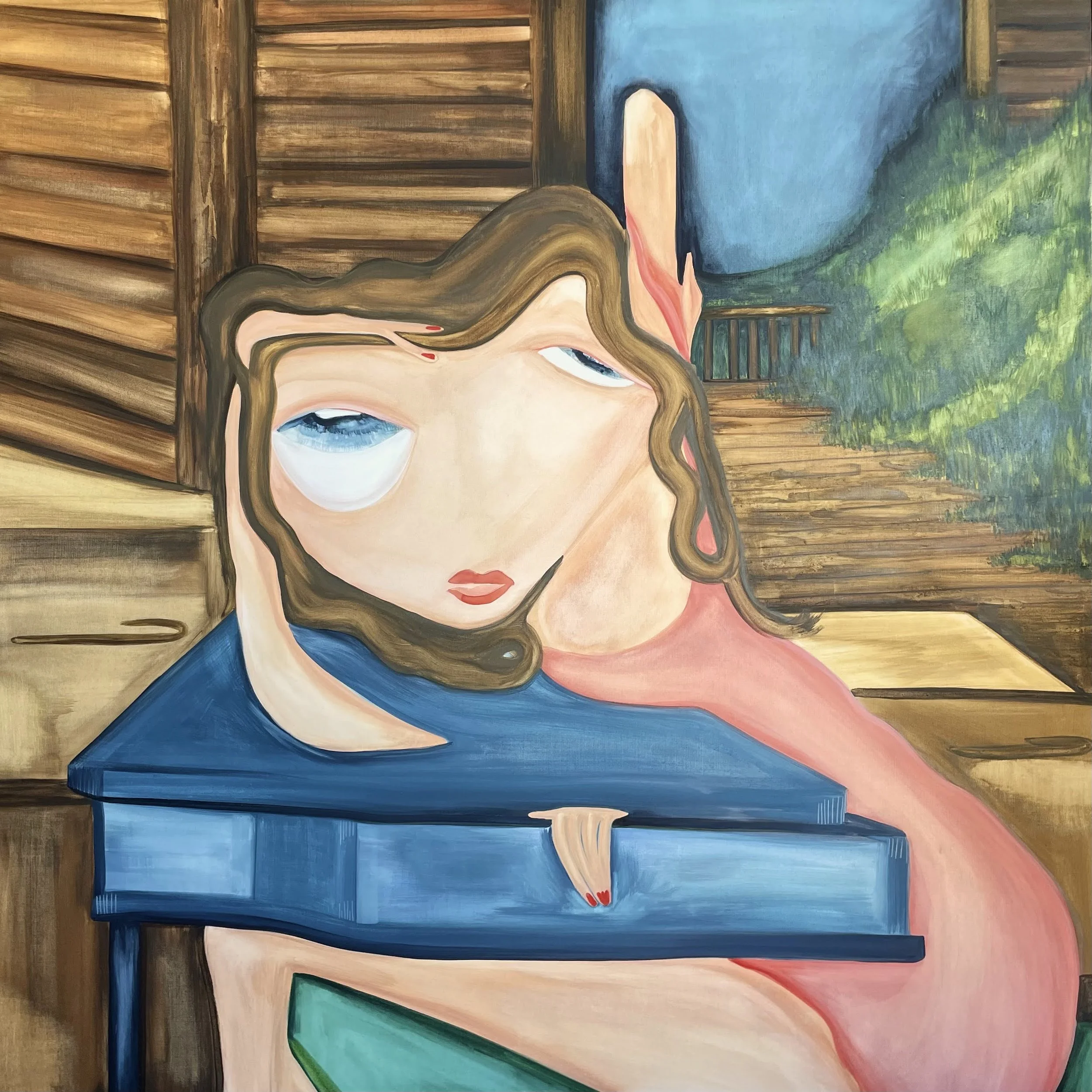 in my negligee 2023 watercolor on canvas 48 x48 in — inquire