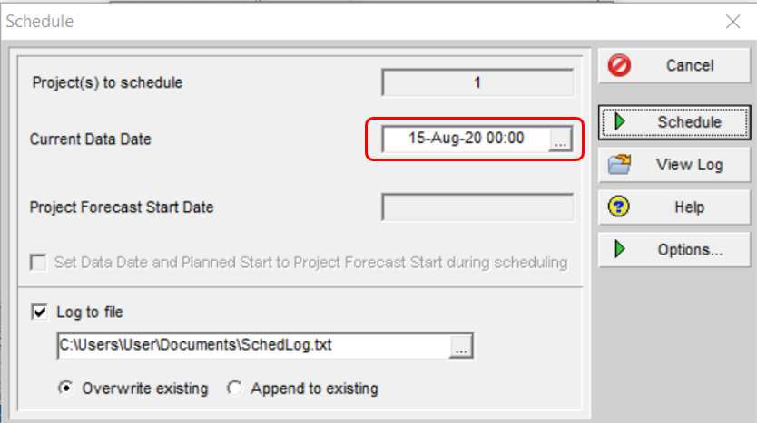 Data date start time