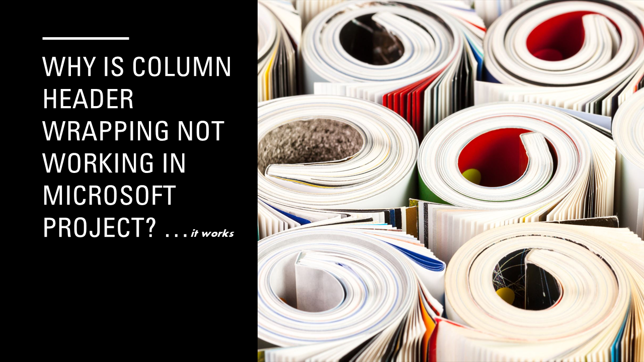 Beginner’s Tip: Why is the column header text not wrapping in Microsoft Project?