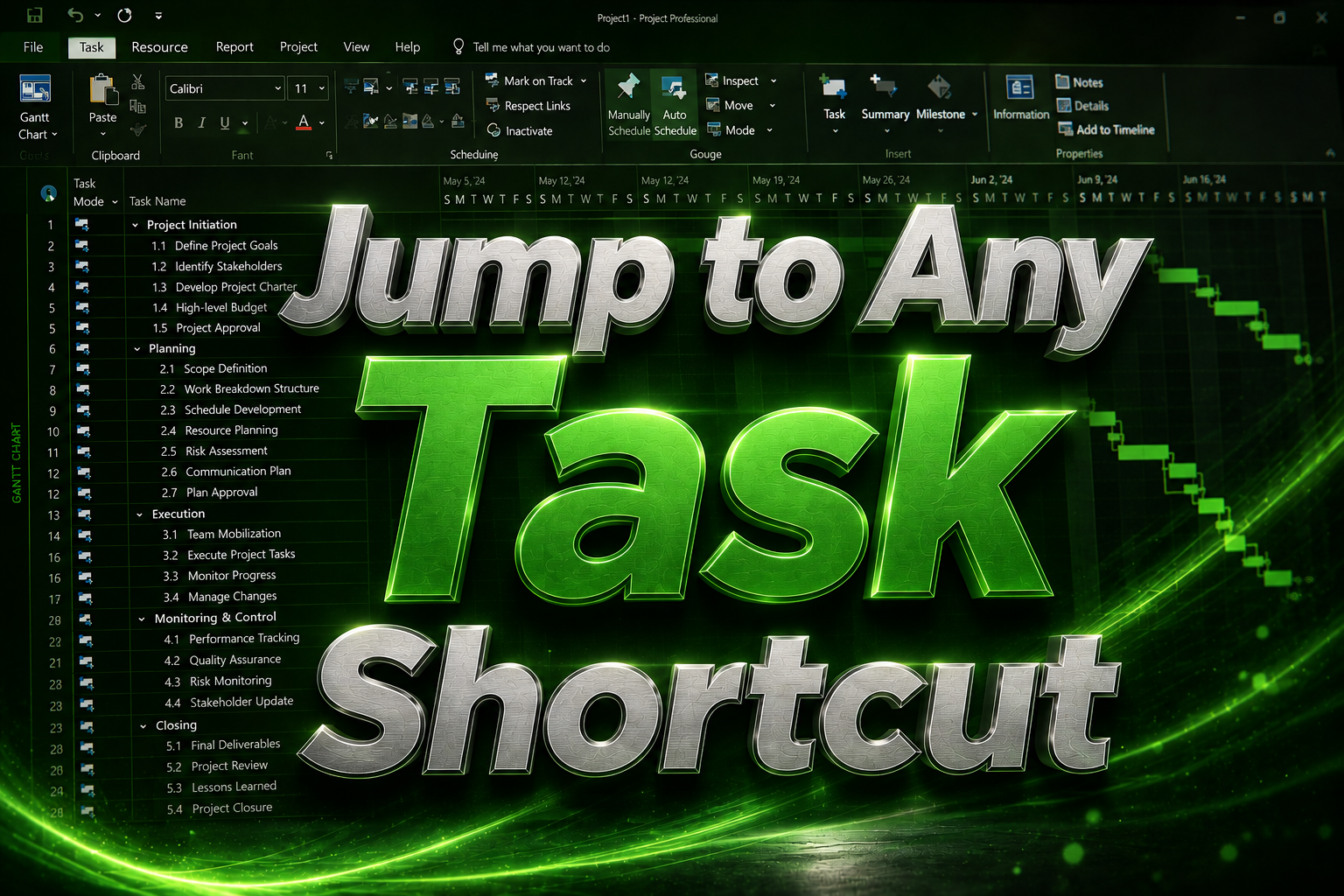 How to Quickly Jump Between Tasks in Microsoft Project