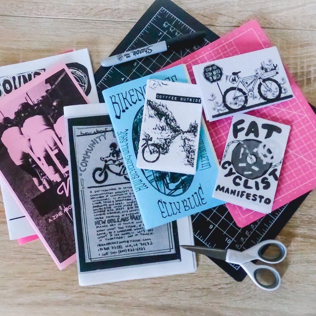 Have you heard about our bike e-zine library? 🚲📚 ⁣⠀⠀⠀⠀⠀⠀⠀⠀⠀
⠀⠀⠀⠀⠀⠀⠀⠀⠀
We have a collection of various e-zines available to print at home. Add them to your bike zine collection or take one with you on a bike tour trip for maintenance or just for fun