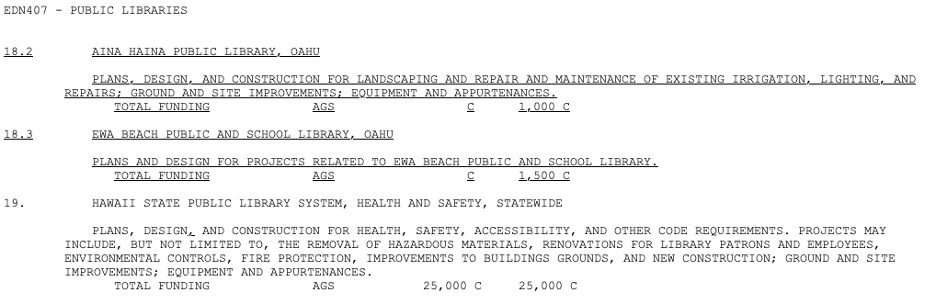 Partial image of from conference draft of budget bill for EDN407